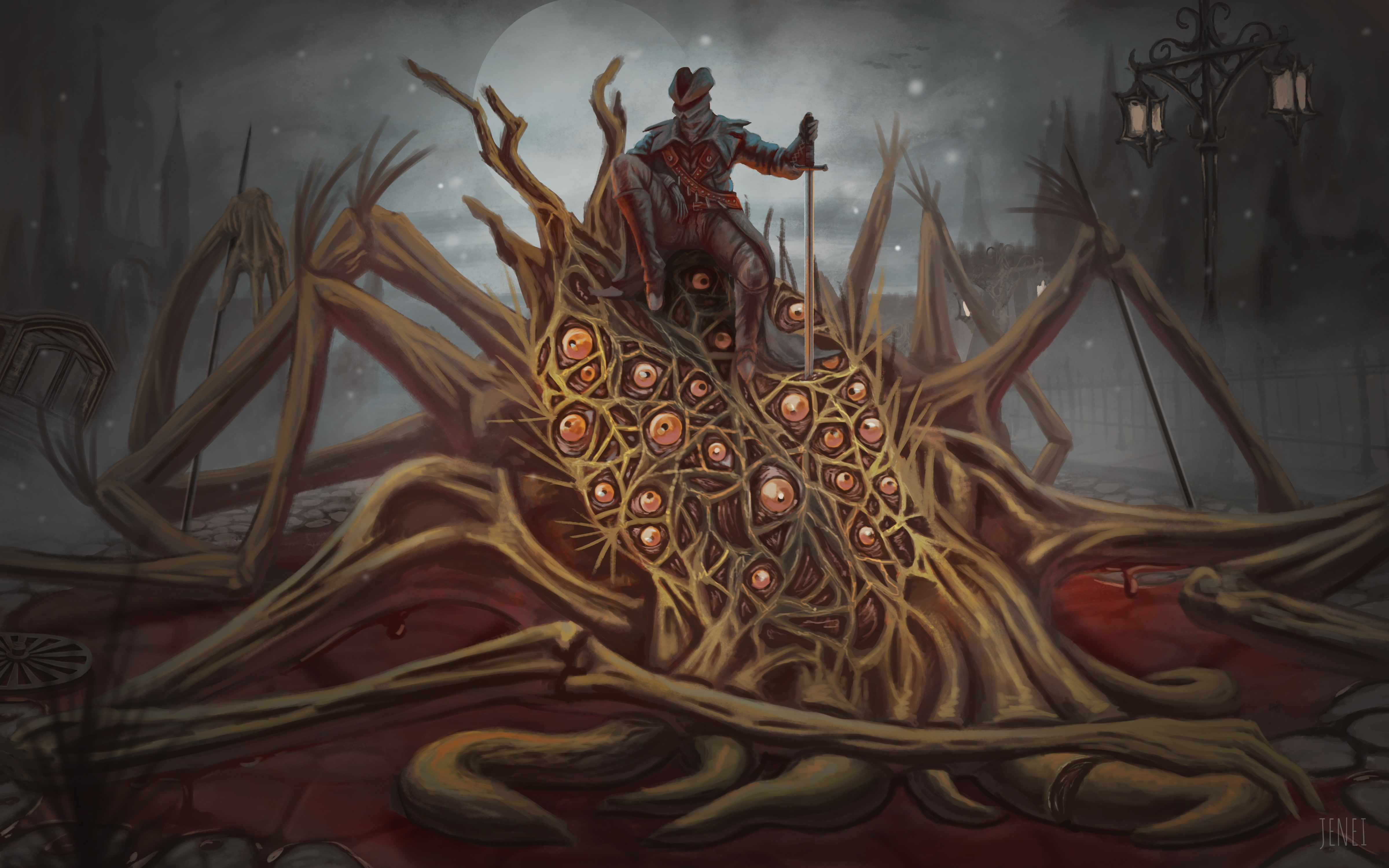 amygdala, statue, real people, architecture, smoke - physical structure, Games, religion, belief, women, spirituality, bloodborne, creativity, artwork, HD Wallpaper