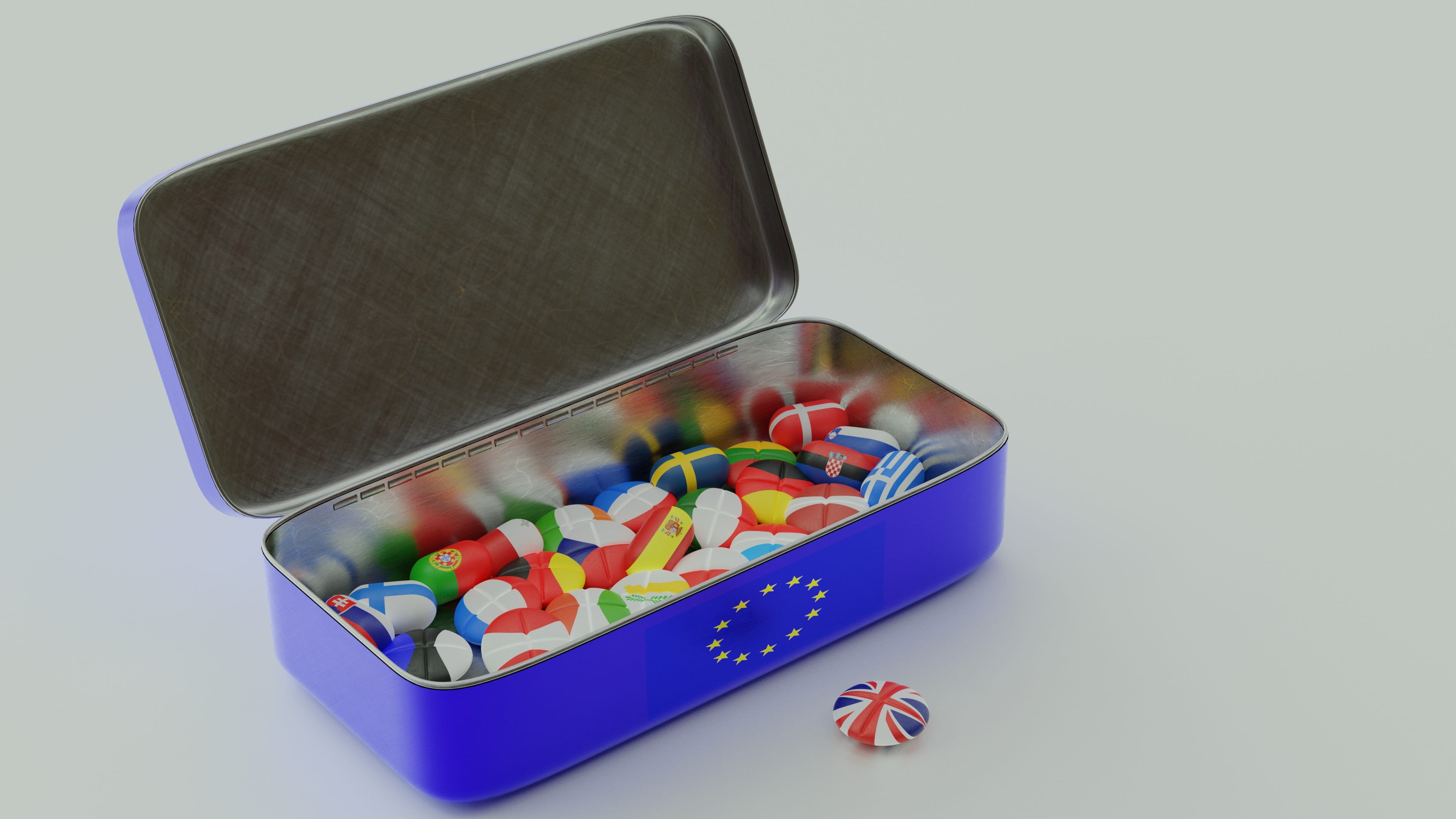 brexit, 3d, multi colored, no people, variation, box - container, studio shot, 4K, blender, lunch box, pill, box, choice, healthcare and medicine, medicine, HD Wallpaper