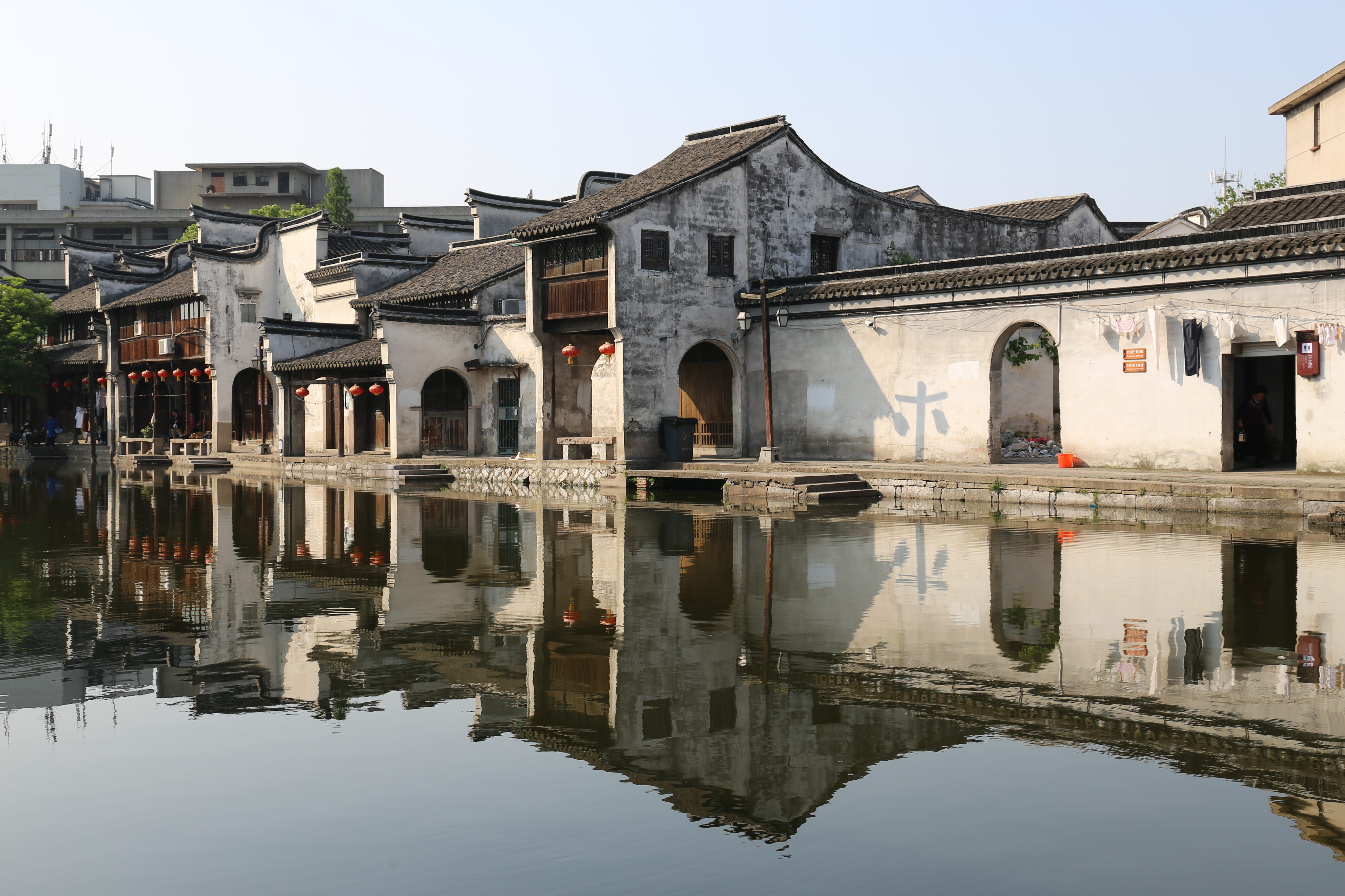 Ancient, river, Watertown, standing water, Town, lake, the ancient town, waterfront, day, water, architecture And Buildings, nanxun, sky, nature, jiangnan, HD Wallpaper