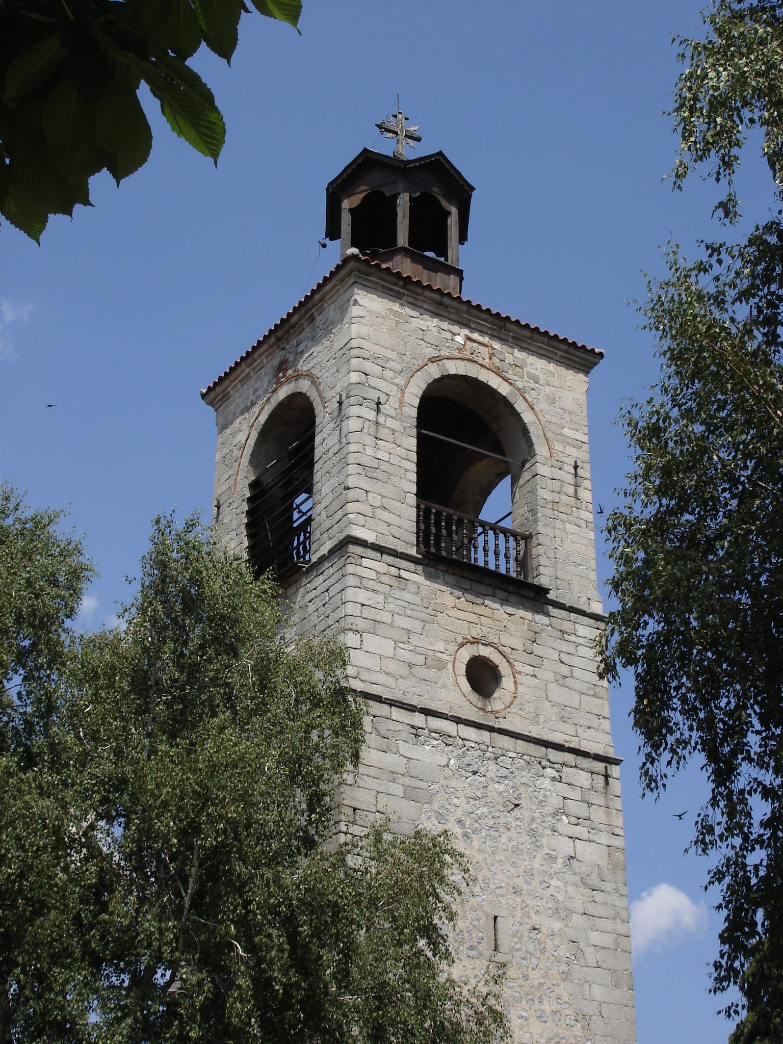 tree, clear sky, plant, 1080P, belfry, place of worship, building, belief, architecture, tower, bansko, building exterior, outdoors, sky, no people, built structure, Phone HD Wallpaper
