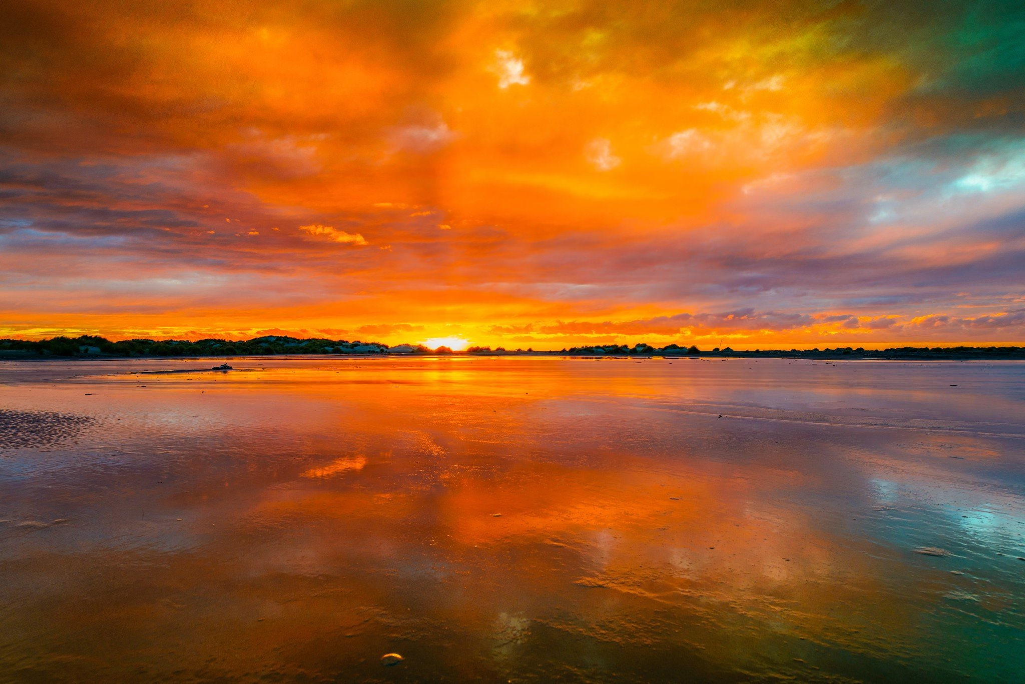 sol, mar, puesta, 1080P, naturaleza, HD Wallpaper