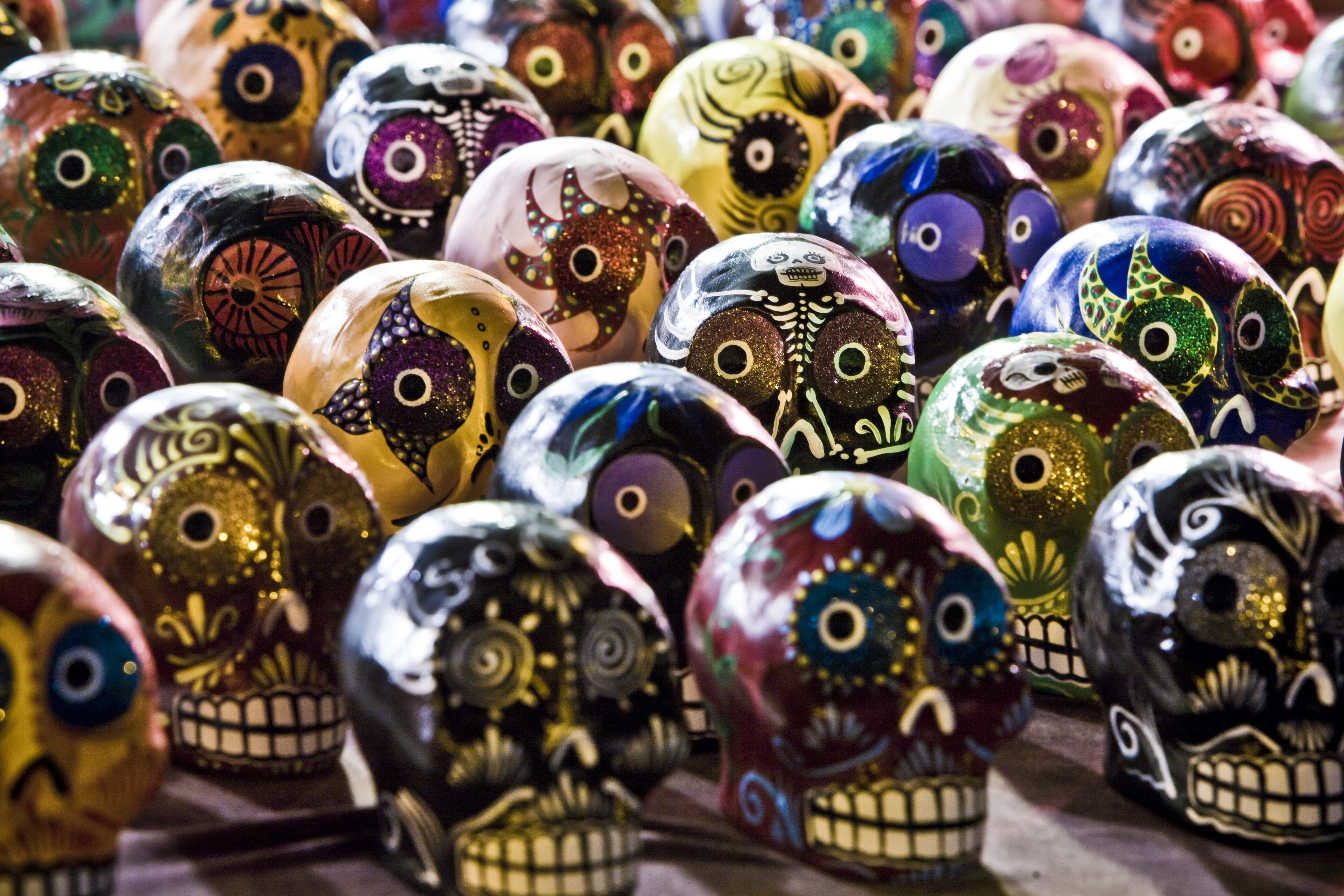 sale, painting, retail display, dead, dia de los muertos, for sale, color, craft, collection, variation, art and craft, side by side, backgrounds, market, HD Wallpaper