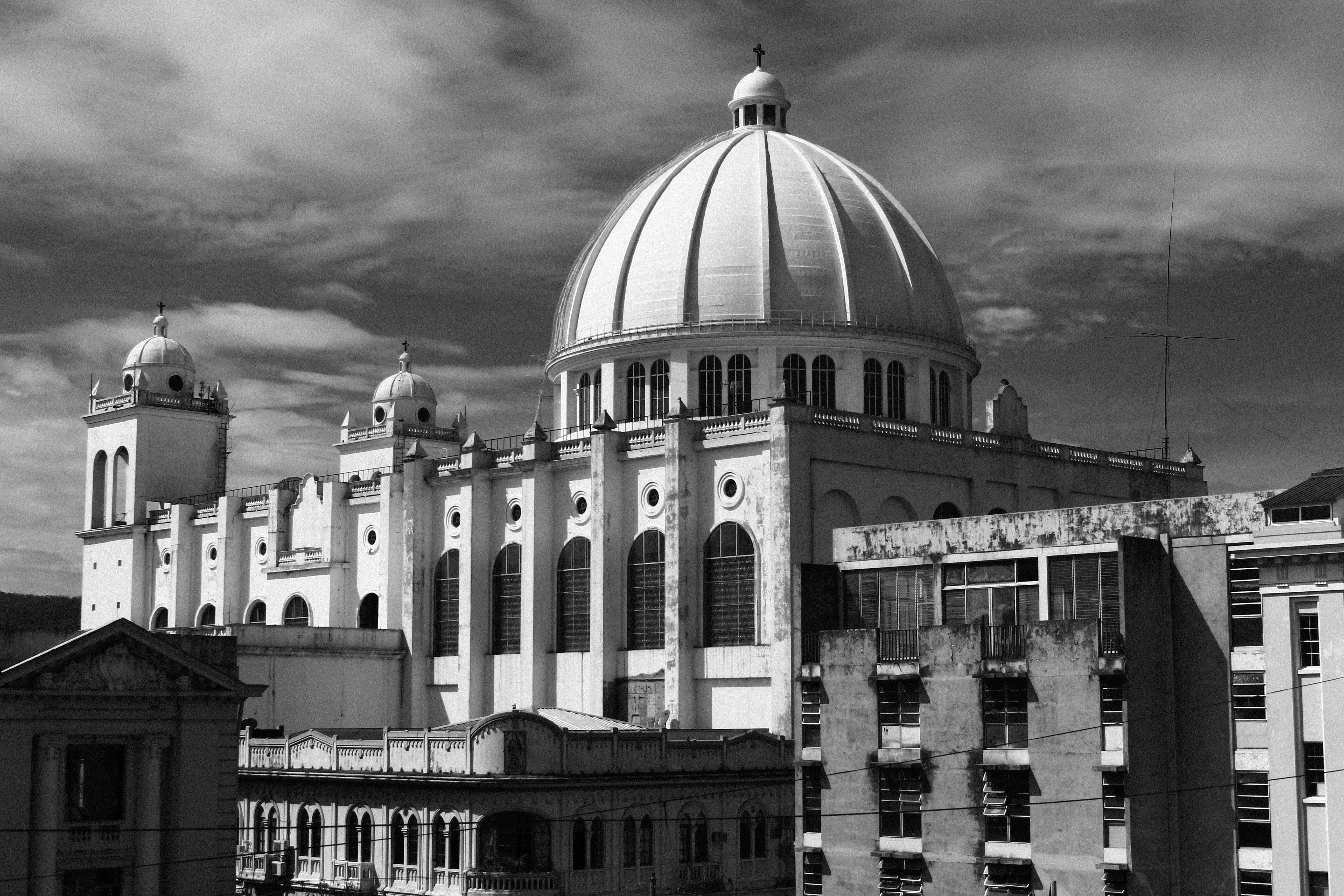 architecture, san salvador, built structure, religion, history, city, day, nature, cloud - sky, building exterior, 5K, building, no people, place of worship, HD Wallpaper
