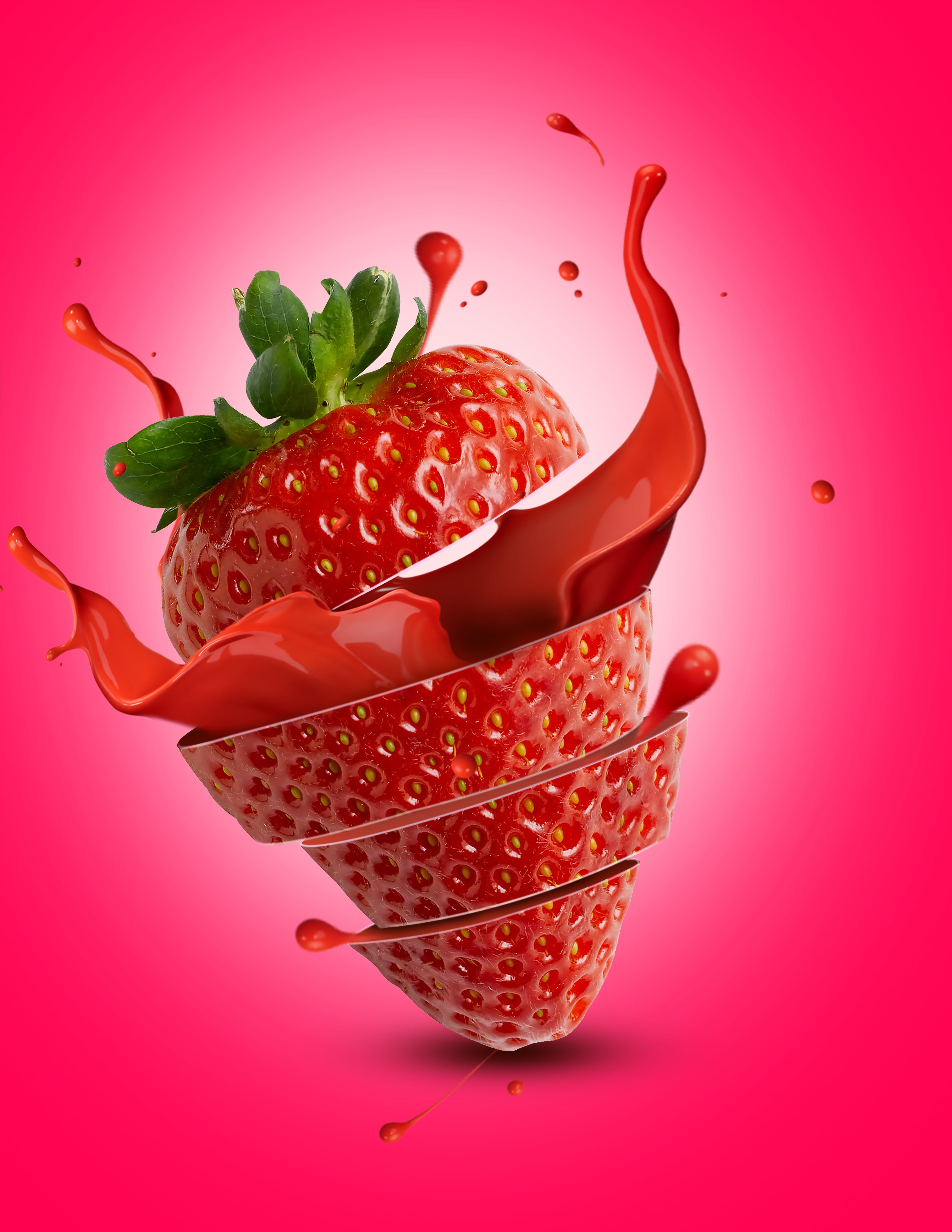 5K, food, wellbeing, ju joy, ripe, food and drink, berry fruit, close-up, colored background, studio shot, still life, red, garnish, fruit, poster design, Phone HD Wallpaper