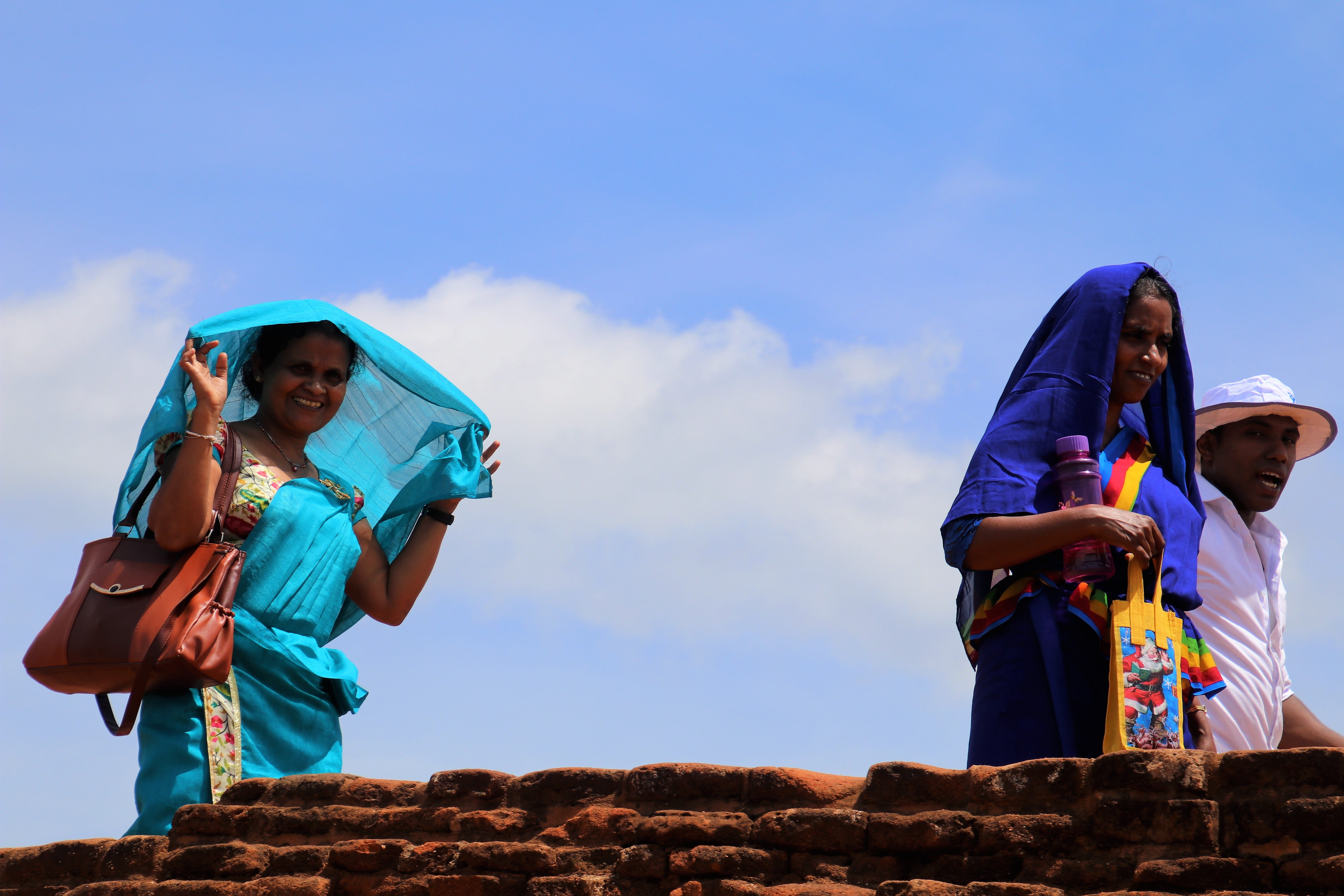 cloud - sky, child, high, adult, sari, handbag, adventure, the sun, view, headgear, girl, horizontal, nature, peace of mind, one, togetherness, colors, HD Wallpaper