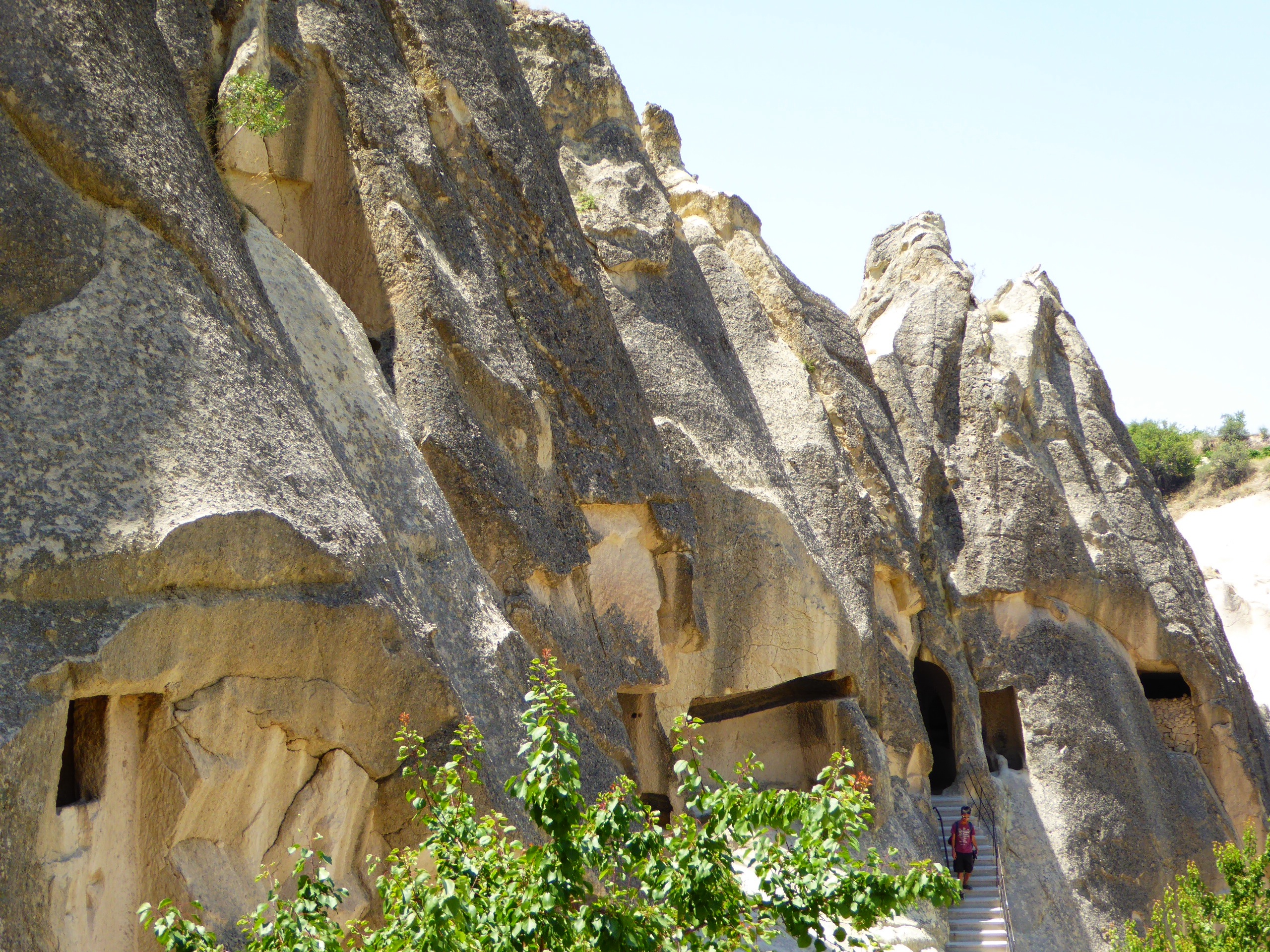 mountain, plant, scenics - nature, clear sky, sky, rock, day, izmir, formation, nature, 2K, eroded, turkey, tree, rock formation, sunlight, rock - object, HD Wallpaper