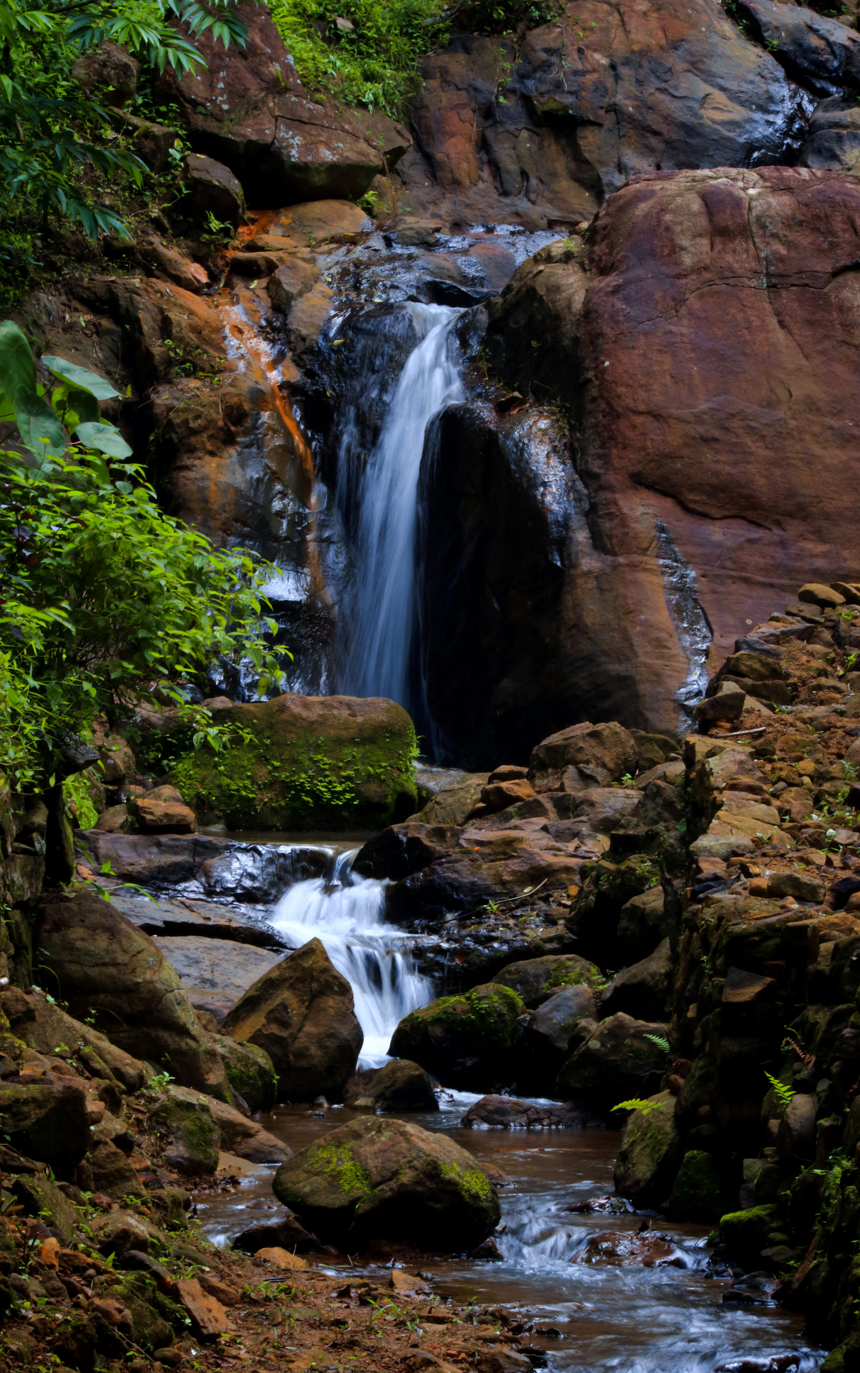 day, outdoors, kerala, river, scene, waterfall, outdoor, beautiful, blurred motion, rock, flowing water, plant, fall, power in nature, water, motion, natural, Phone HD Wallpaper