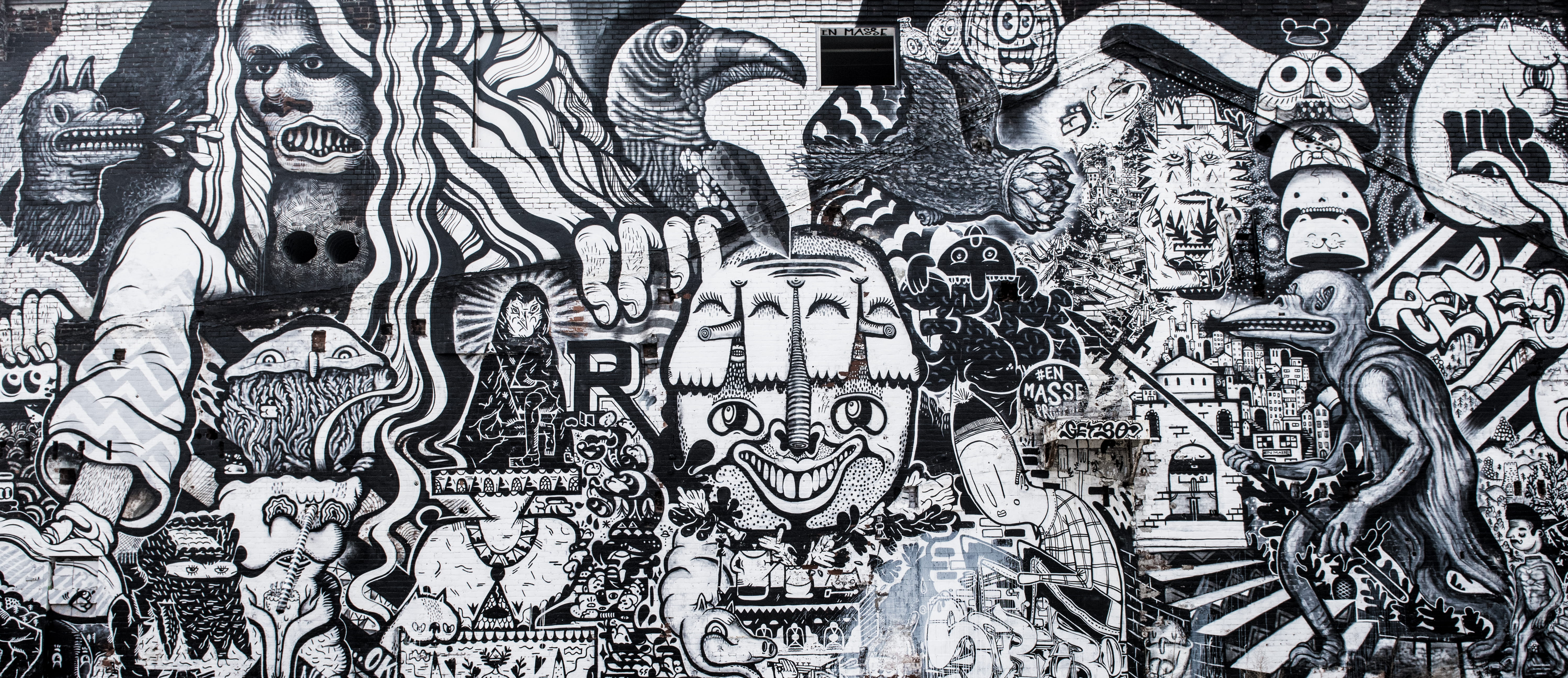 face, wall, mural, architecture, human representation, toronto, male likeness, art and craft, wall - building feature, black, art, built structure, place of worship, HD Wallpaper