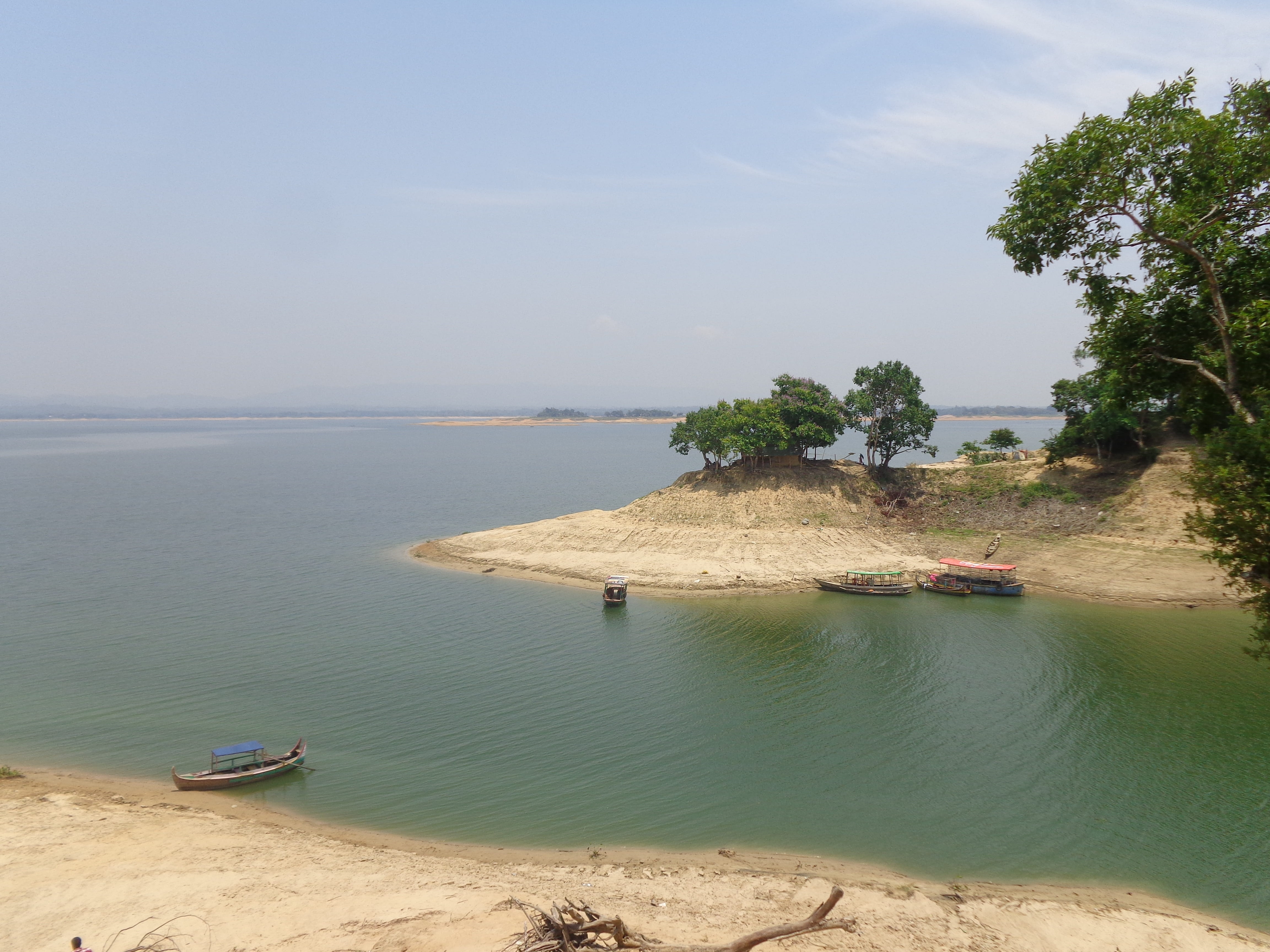 scenics - nature, sea, mode of transportation, sky, tree, land, outdoors, anchored, 4K, kaptai lake, tranquility, nautical vessel, day, tranquil scene, HD Wallpaper