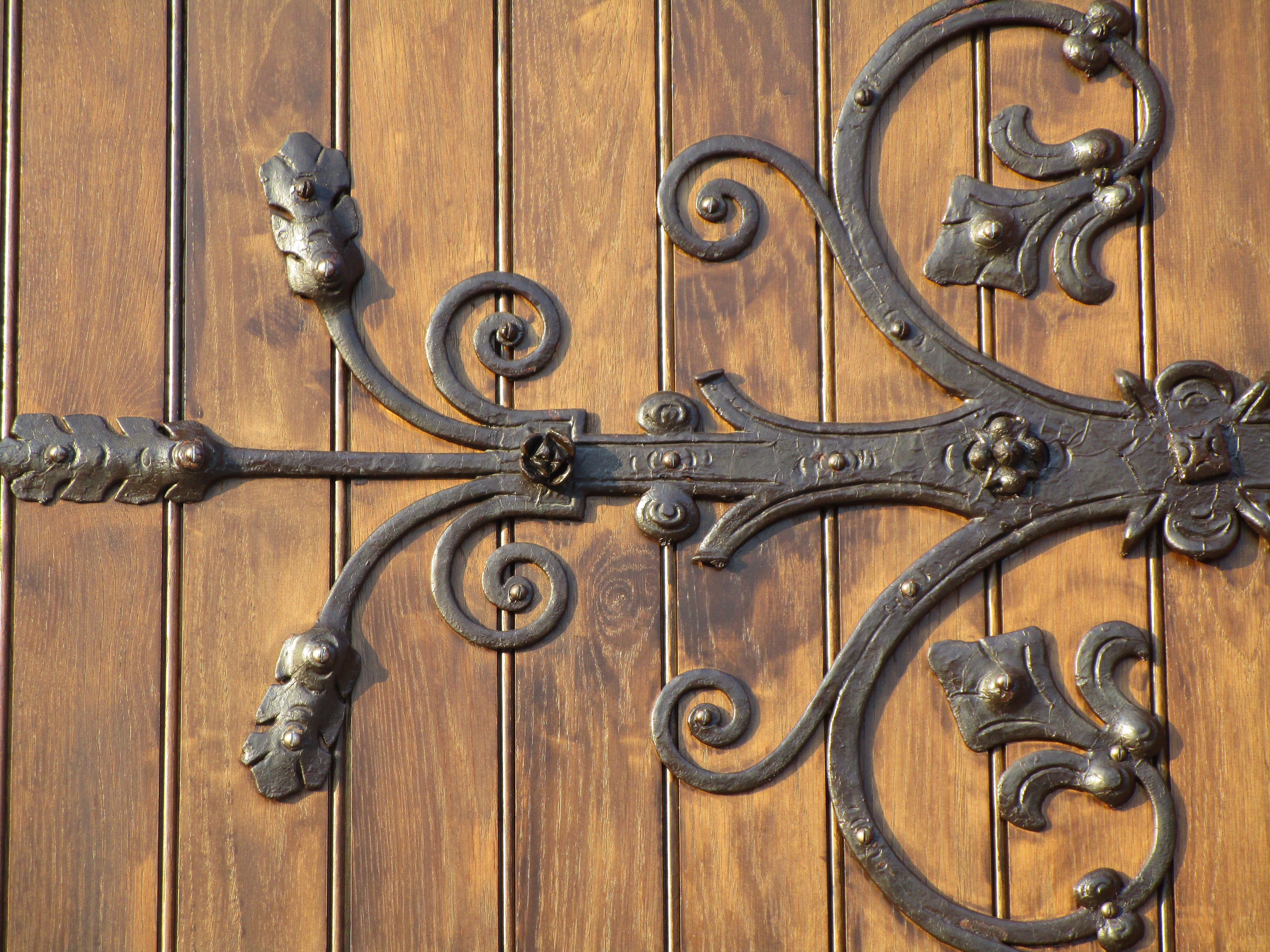 close, wood, no people, door, wooden gate, brown, old, metal, design, safety, full frame, indoors, woods, 5K, wrought iron, wood - material, protection, HD Wallpaper