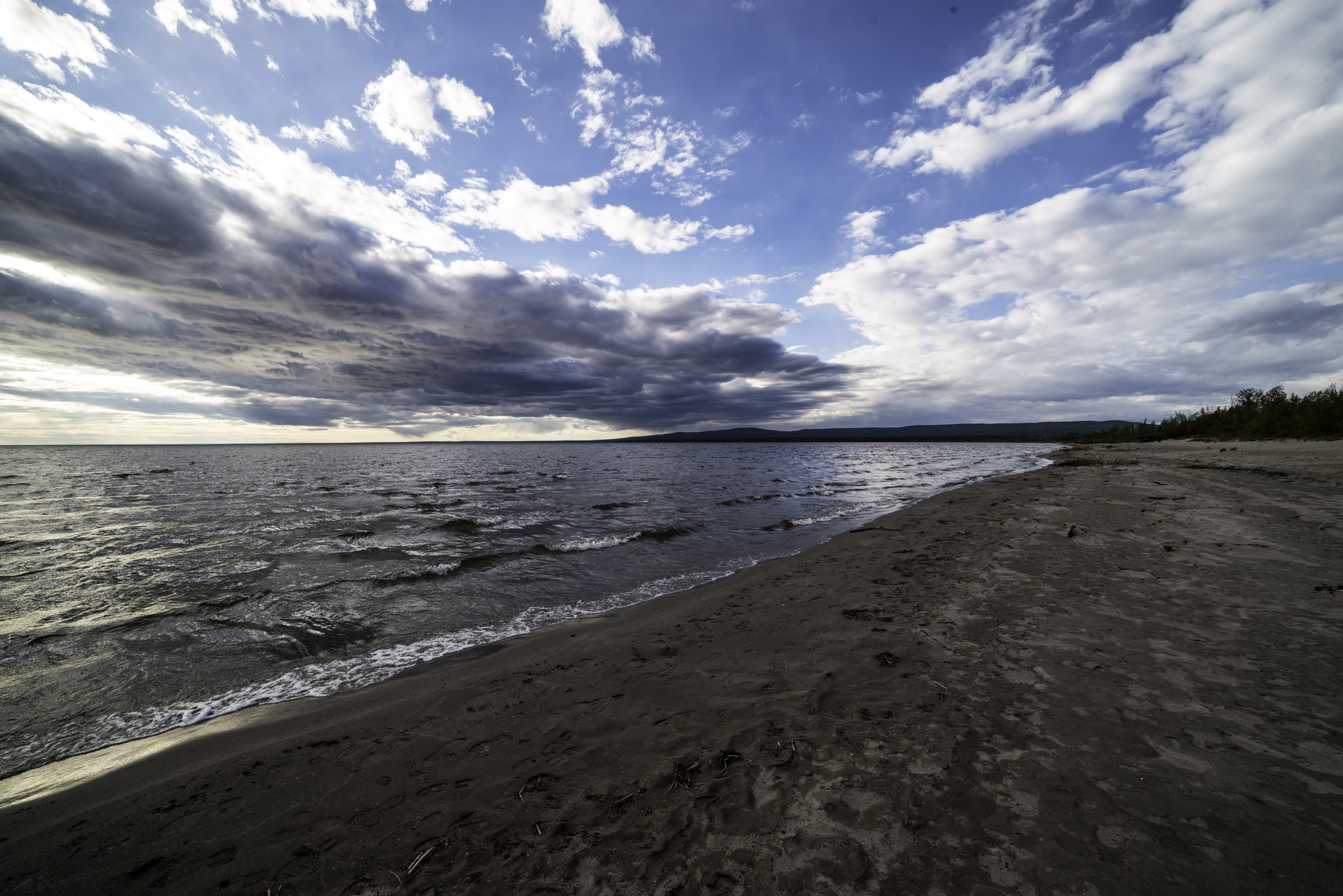 alberta, land, landscapes, 5K, low, nature, day, shoreline, scenics, horizon, clouds, beauty In Nature, no People, blue, non-urban scene, color Image, HD Wallpaper