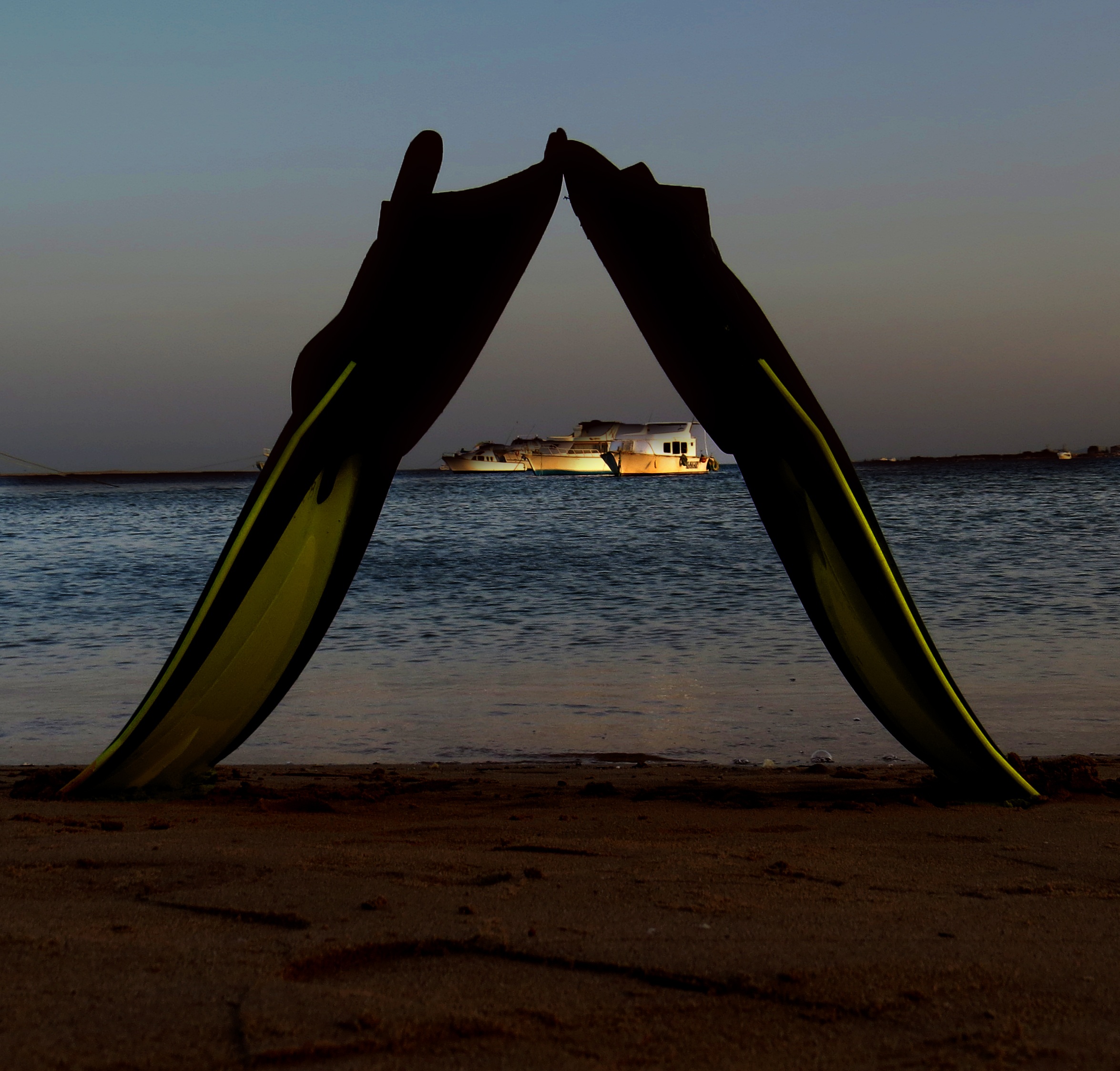 nature, underwater, land, salt water, sunset, sand, beach, diving, outdoors, nautical vessel, divers, transportation, aruba, sea, 1080P, fins, mode of transportation, HD Wallpaper