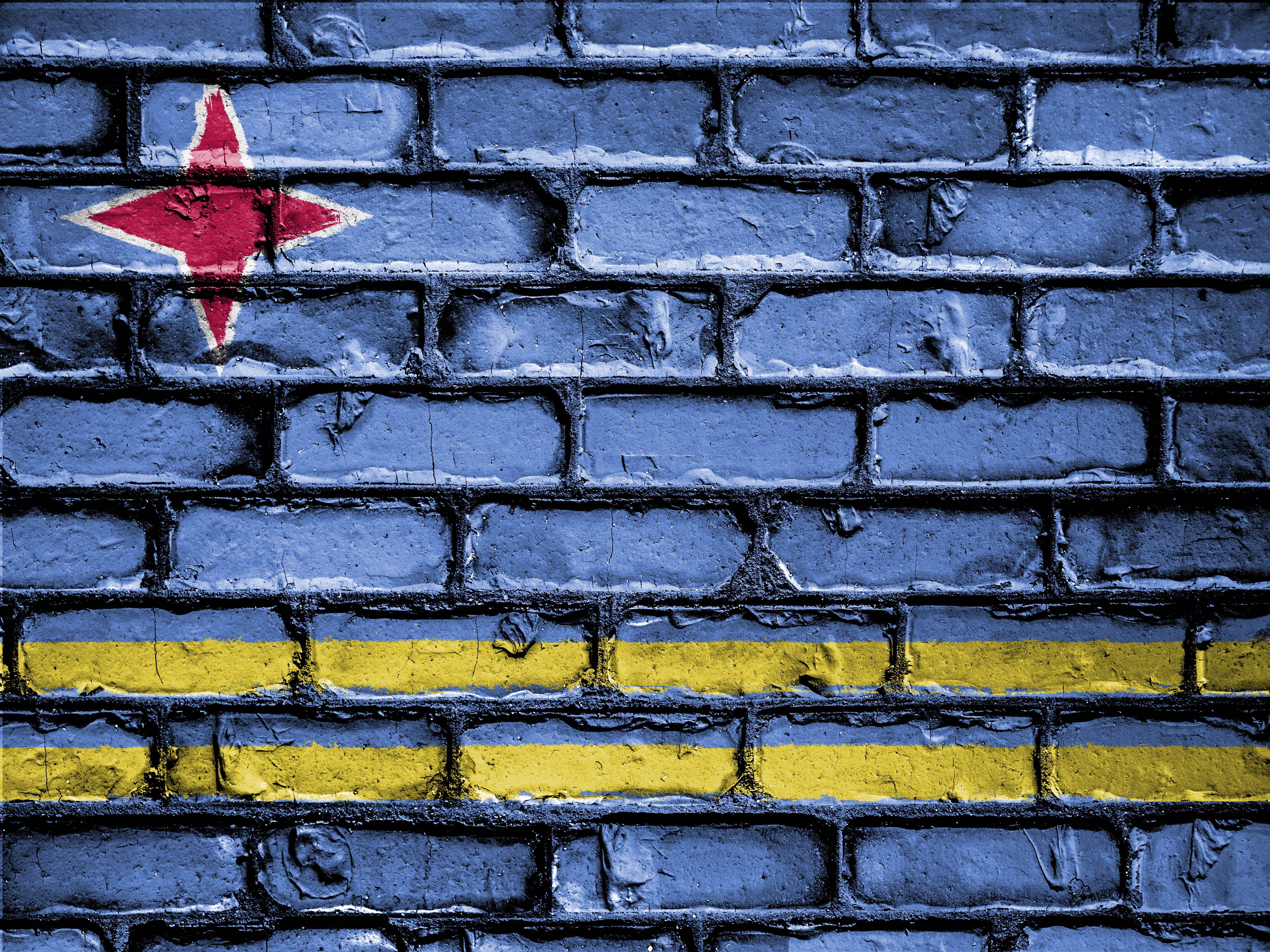 day, national, pattern, arrow symbol, nation, sign, banner, wall - building feature, outdoors, patriotic, red, full frame, aruba, bricks, backgrounds, emblem, HD Wallpaper