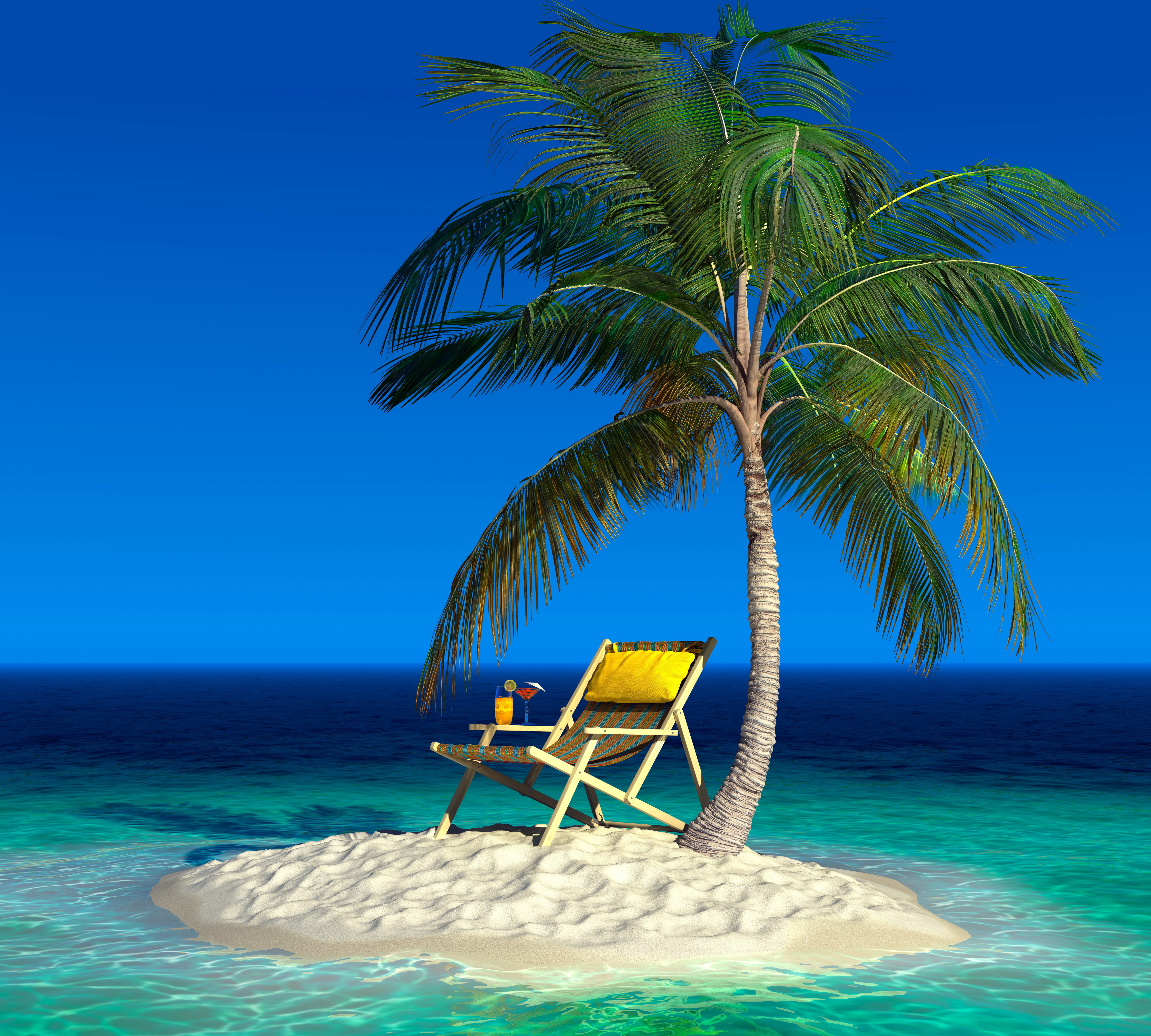 vacations, beach, outdoors, the sky, sunbed, cocktail, scenics, horizon, sunlight, coastline, beauty In Nature, illustration, holiday, trip, seat, sun, HD Wallpaper