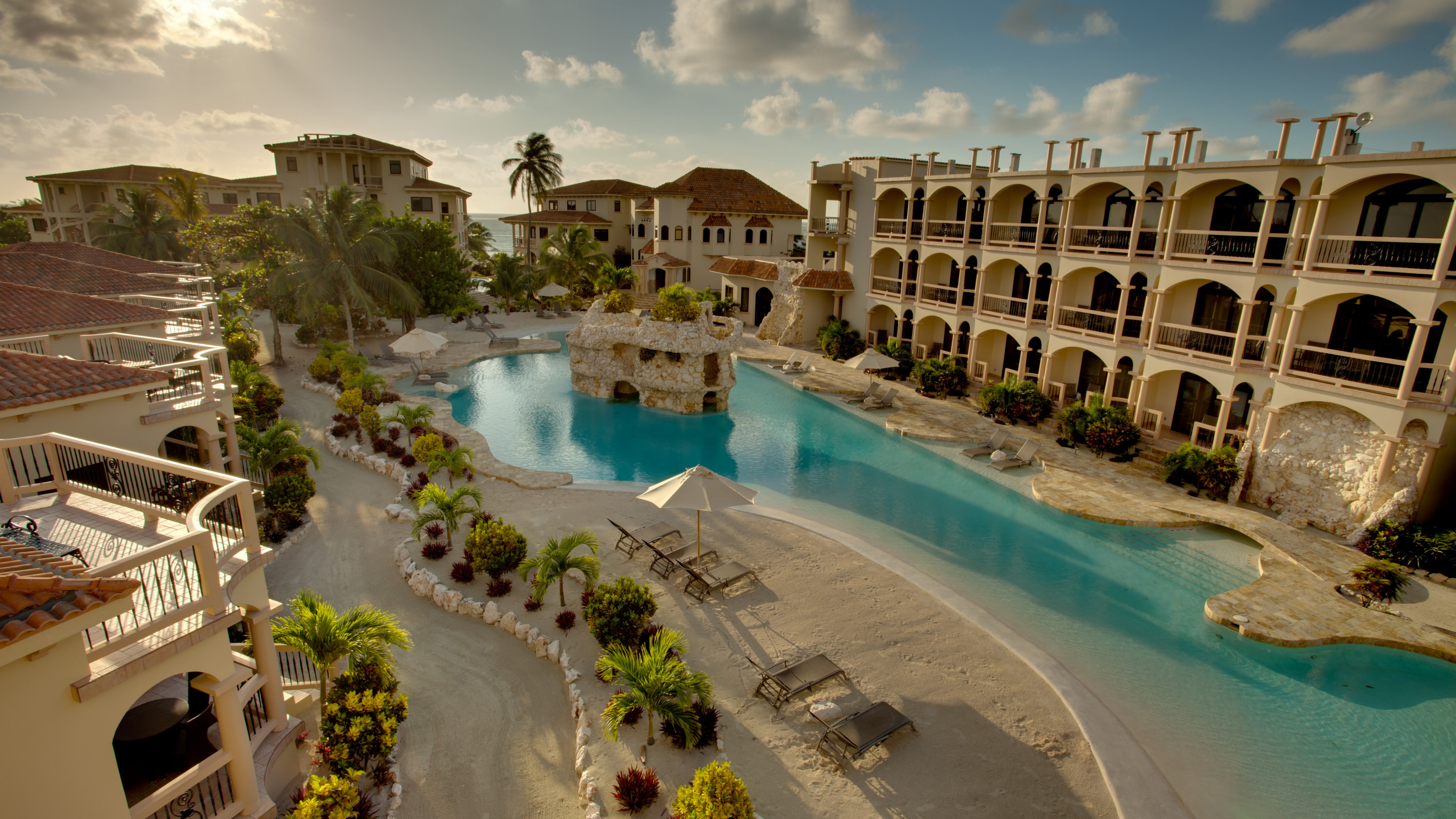 travel, sky, Hotel, sun, San Pedro, vacation, 5K, resort, sunbed, Belize, booking, pool, HD Wallpaper