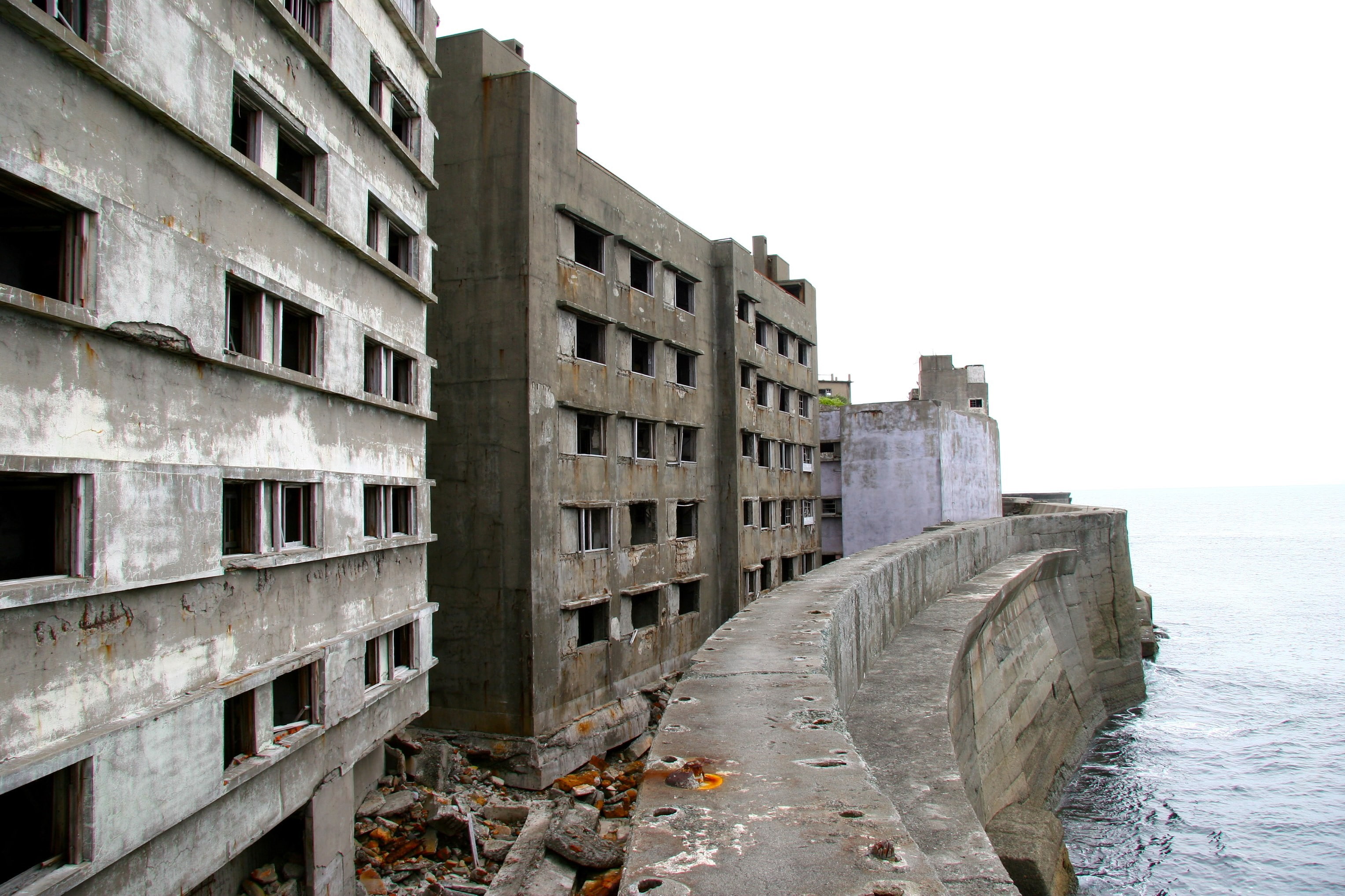 building, ruin, 2K, Hashima island, HD Wallpaper