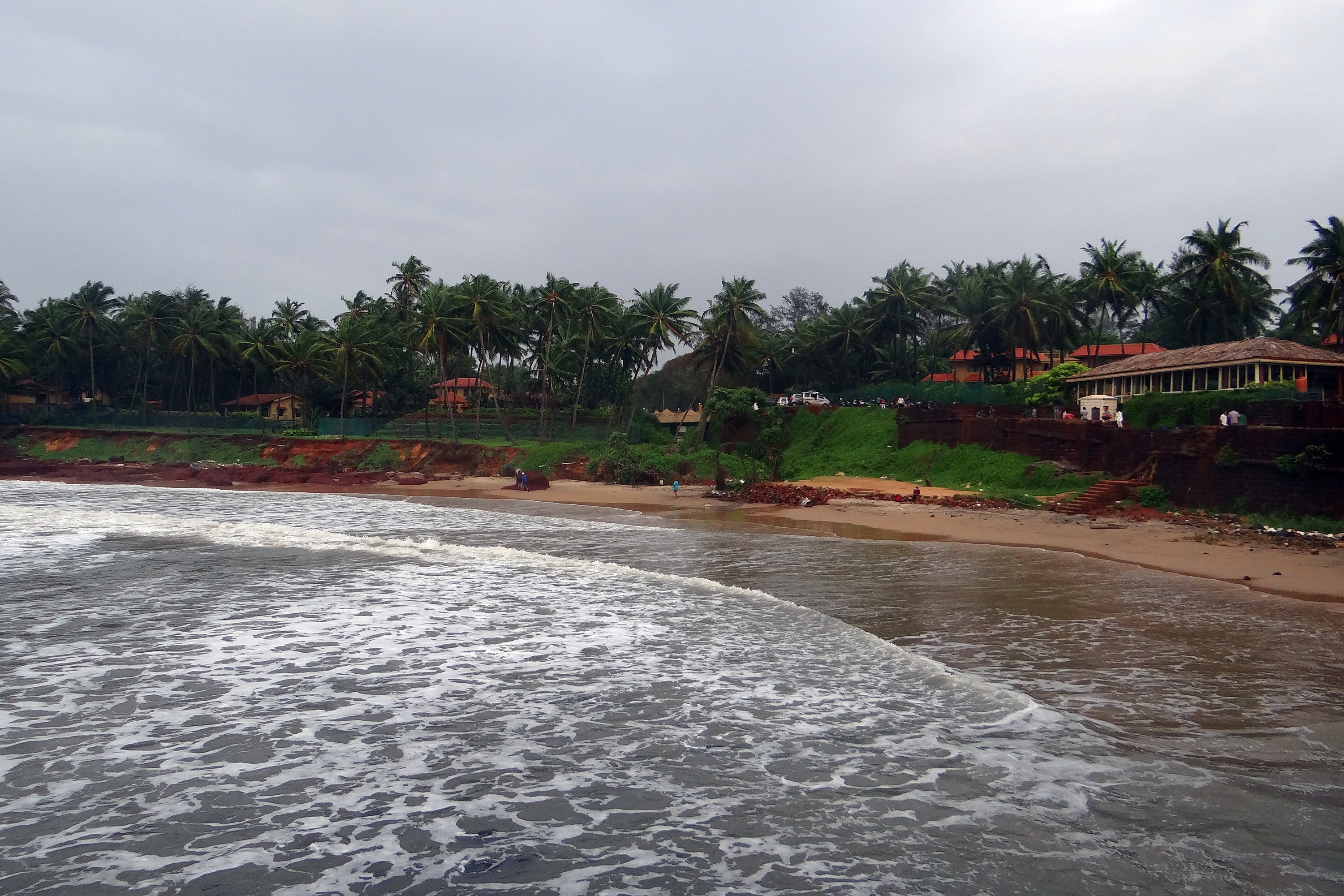 nature, arabian sea, no people, building exterior, 2K, stormy, environment, scenics - nature, cloud - sky, outdoors, plant, goa, built structure, india, HD Wallpaper