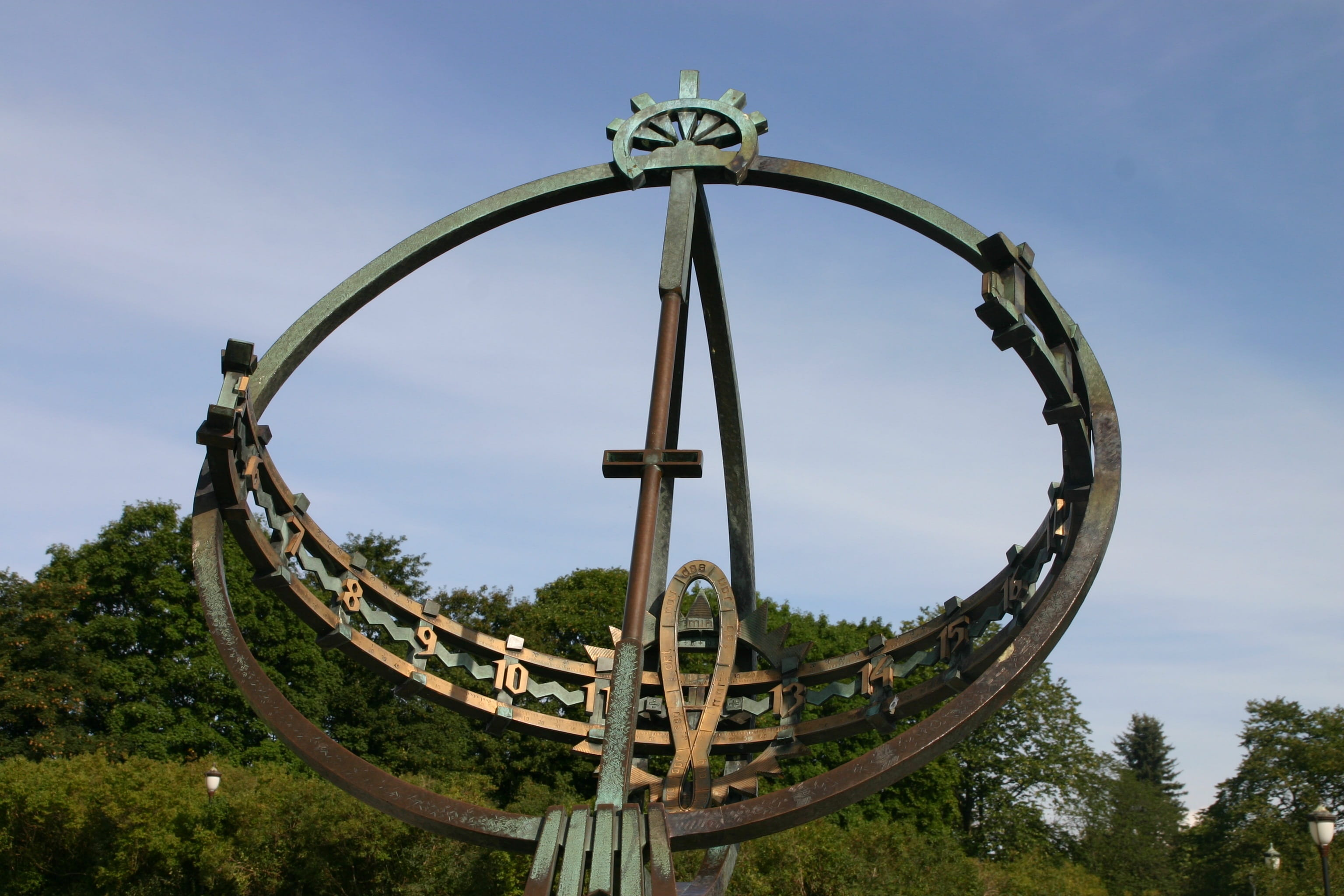 cloud - sky, 2K, circle, art, outdoors, rollercoaster, sky, amusement park, vigeland, fairground, built structure, low angle view, nature, amusement park ride, HD Wallpaper
