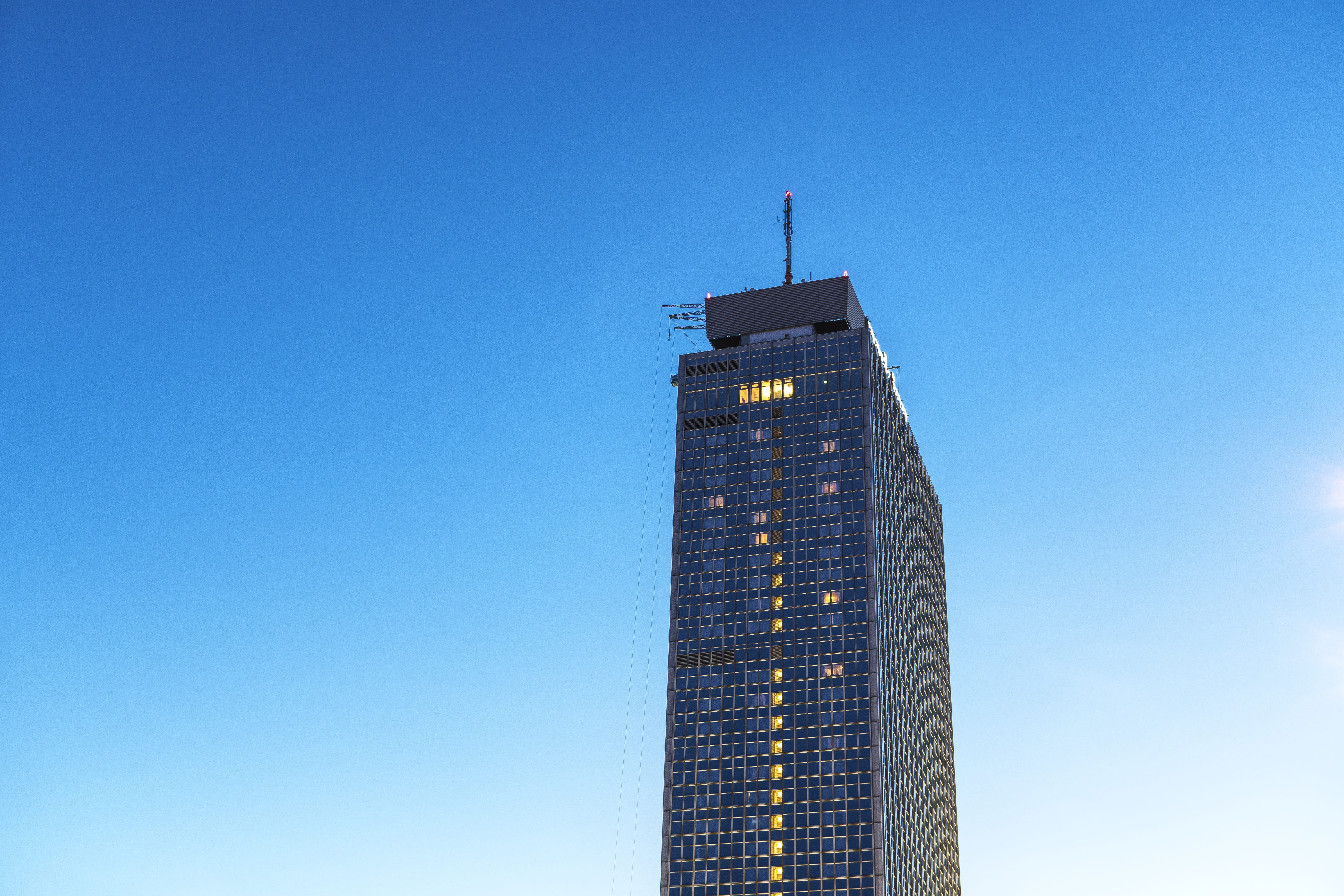 clear sky, Berlin, dusk, blue, office building exterior, modern, tall - high, home front, abendstimmung, office complex, Architecture, copy space, office building, HD Wallpaper