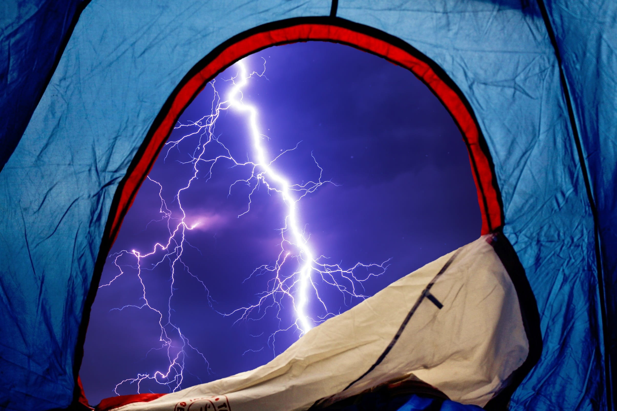 beauty in nature, camping, cloud - sky, illuminated, low angle view, tent, red, power in nature, 1080P, hole, storm, wind, flash, thunderstorm, nature, HD Wallpaper