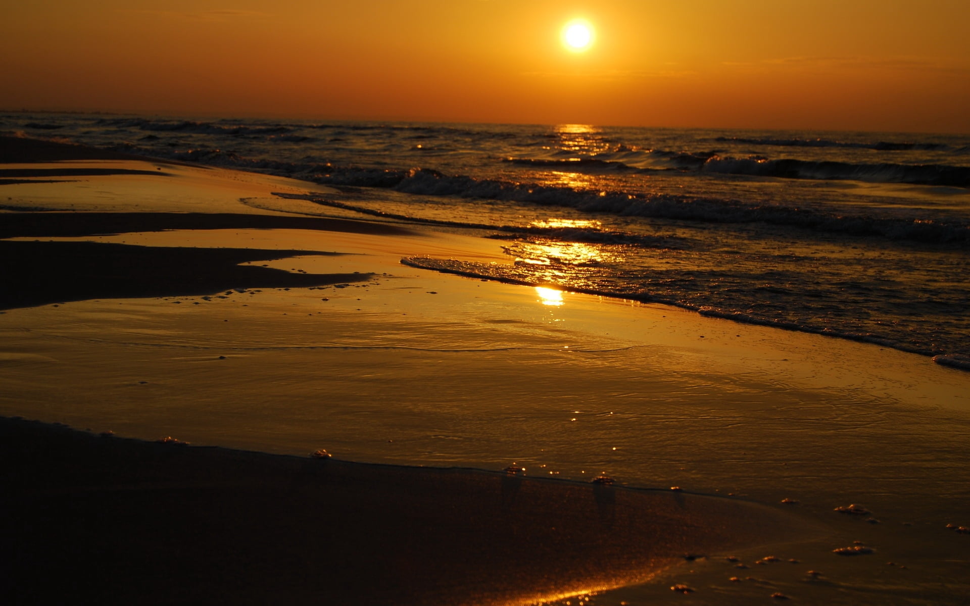 sunset, sky, sun, sea, gold Colored, coastline, tranquil Scene, waters Edge, morning, ocean, beauty In Nature, beach, dawn, horizon, horizon Over Water, HD Wallpaper
