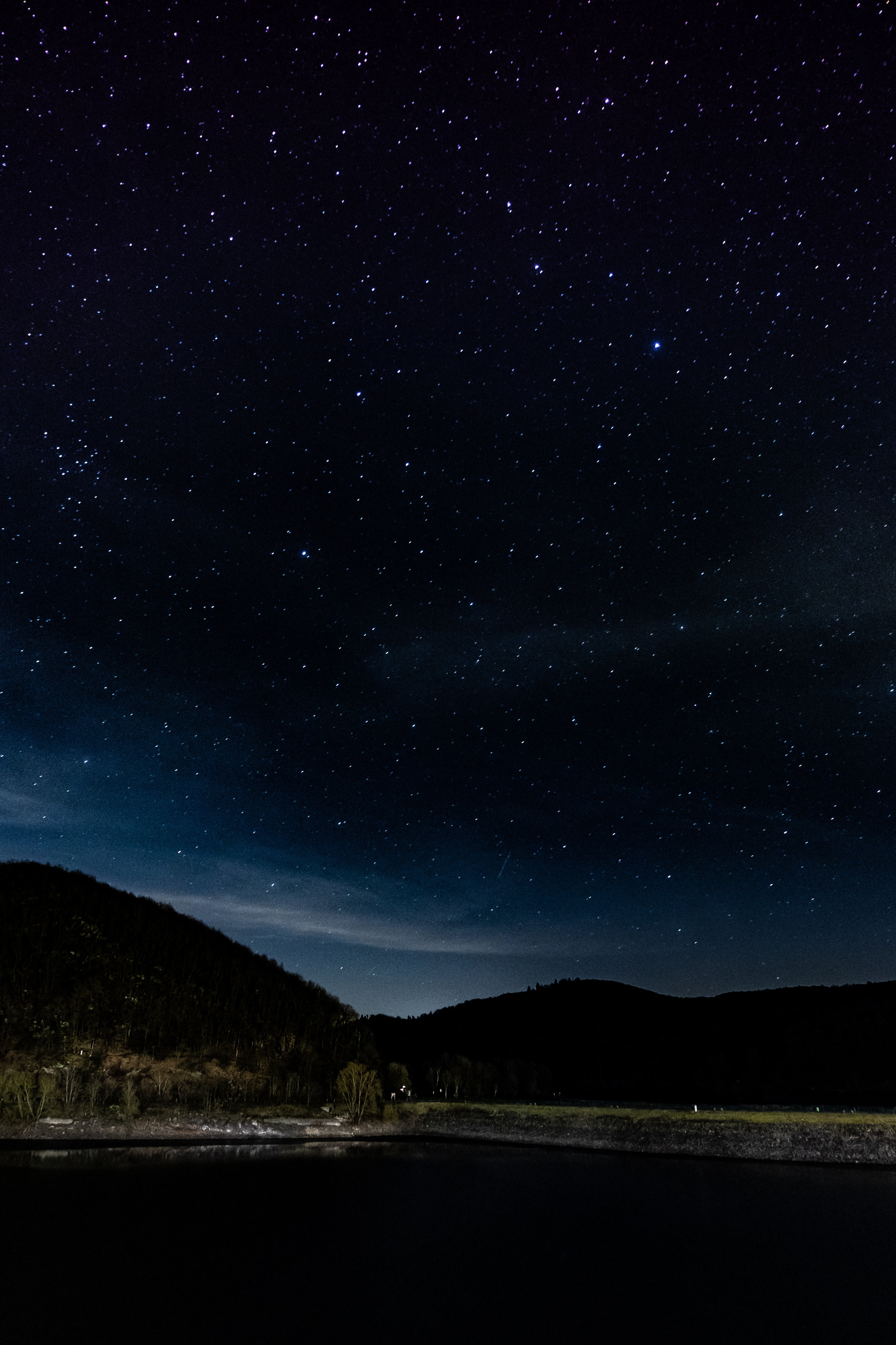 body, environment, germany, infinity, scenics - nature, tranquil Scene, milky Way, starry sky, eifel national park, landscape, scenics, forest, star Field, Phone HD Wallpaper