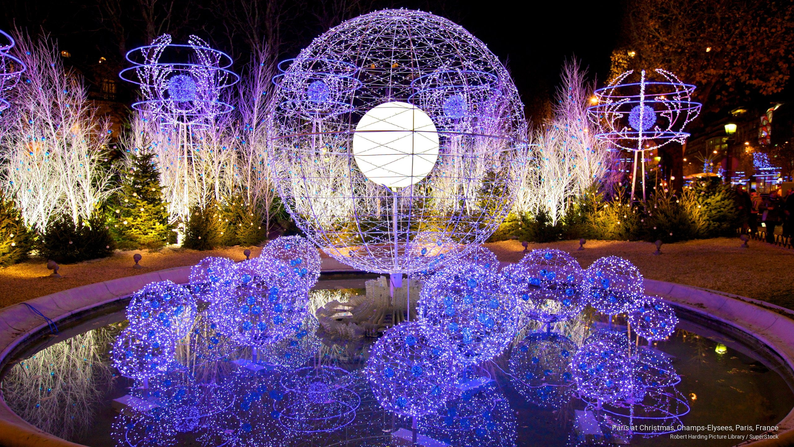 elysees, champs, france, christmas, 2K, paris, Holidays, HD Wallpaper