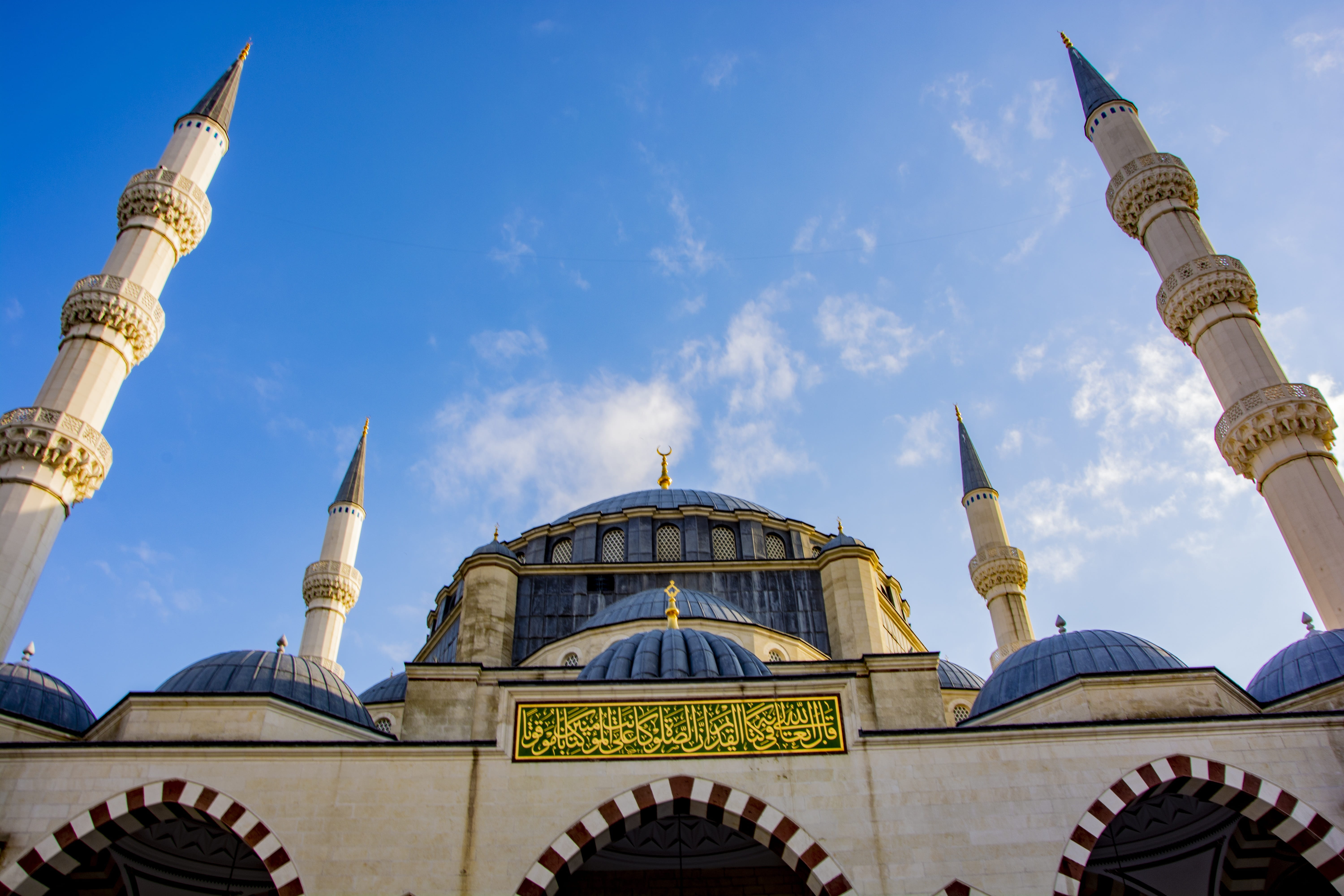 on, government, low angle view, religion, islam, turkey, day, the minarets, belief, aesthetics, outdoors, nature, no people, faith, sky, worship, peace, HD Wallpaper