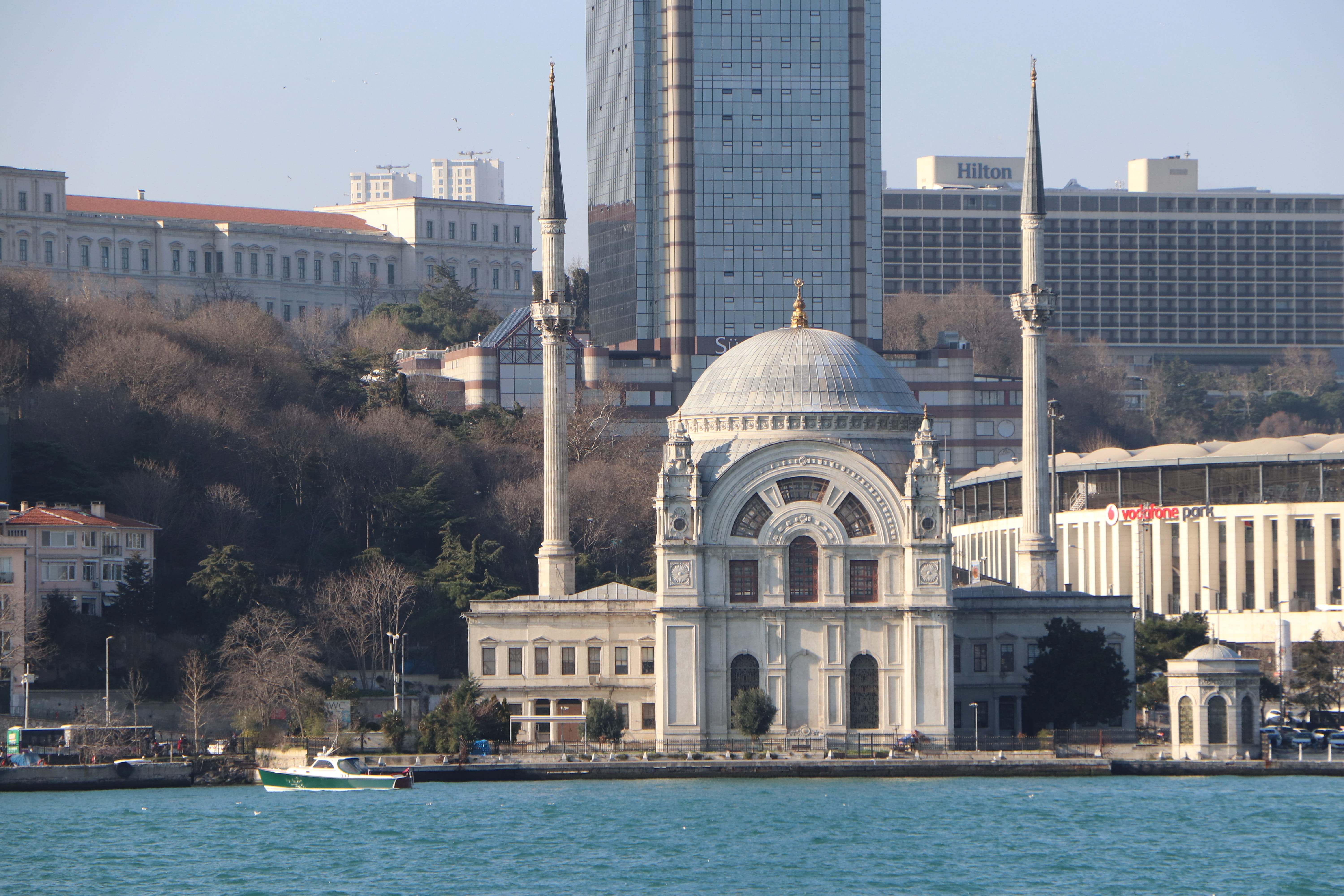 sky, religion, nautical vessel, nature, boat, istanbul, day, built structure, office building exterior, 5K, city, coastal, bezmialem, dome, jewish, skyscraper, HD Wallpaper