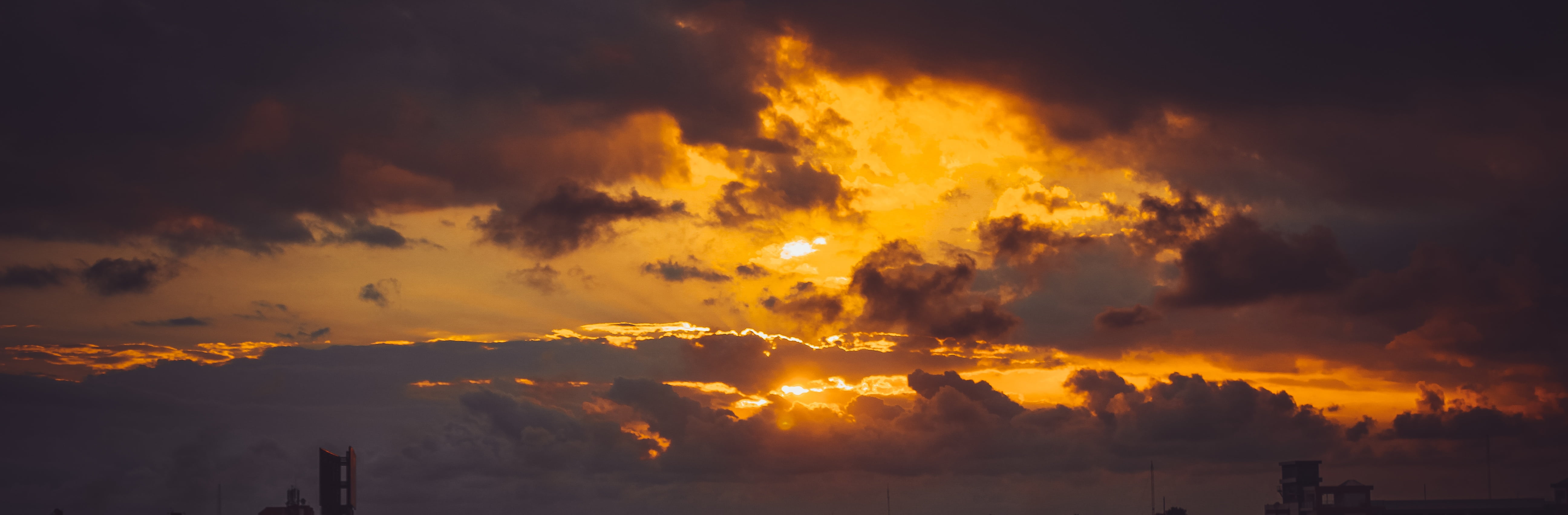 landscape, scenics - nature, storm, sea, golden, pollution, space, cloud - Sky, dark, forest fire, ray of light, portugal, outdoors, 5K, ray of sunshine, HD Wallpaper