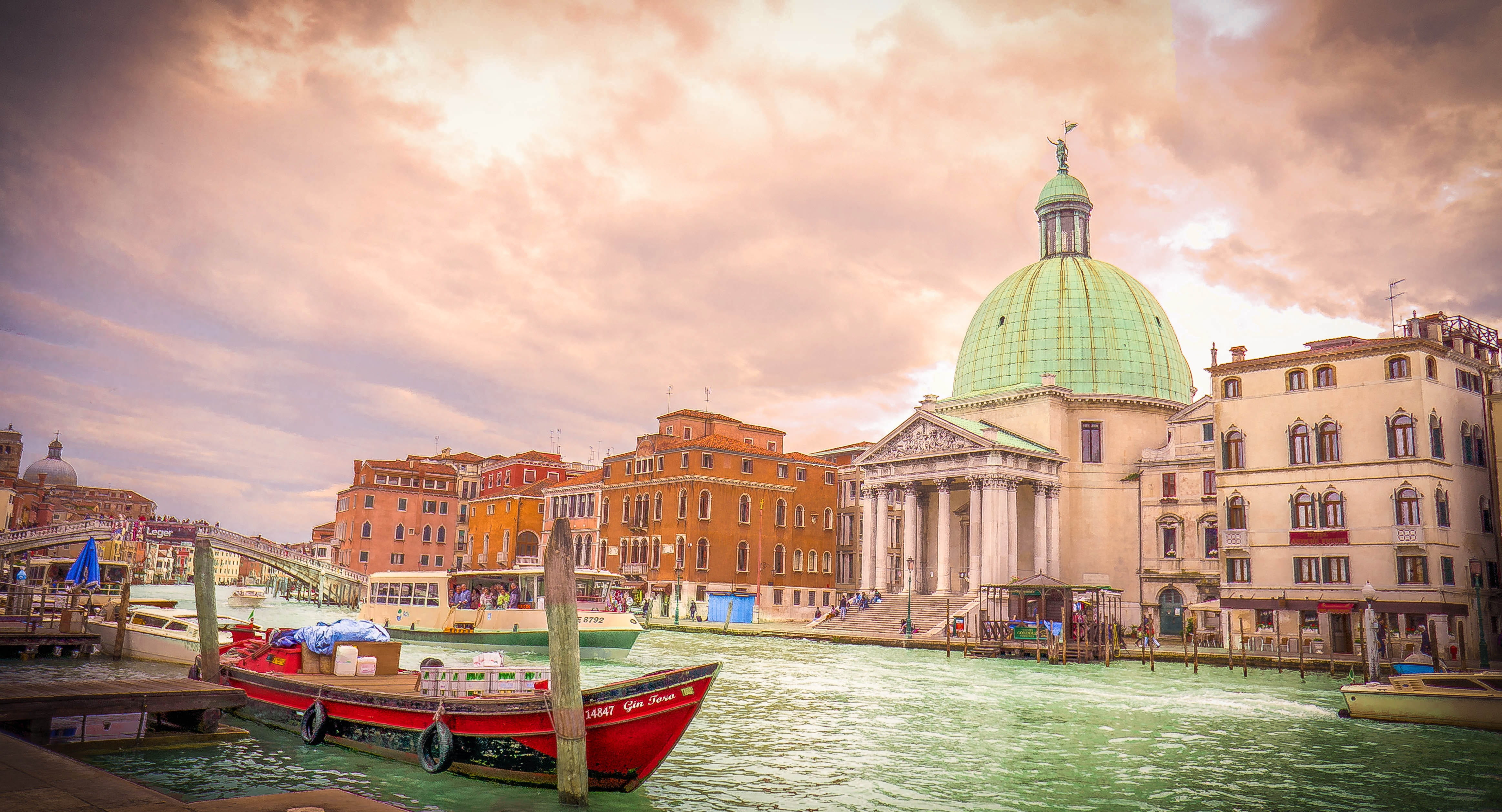 sunset, beige, tourism, river, venice, europe, near, built structure, cityscape, city, water, dome, canal, building, gandola, italy, mode of transportation, HD Wallpaper