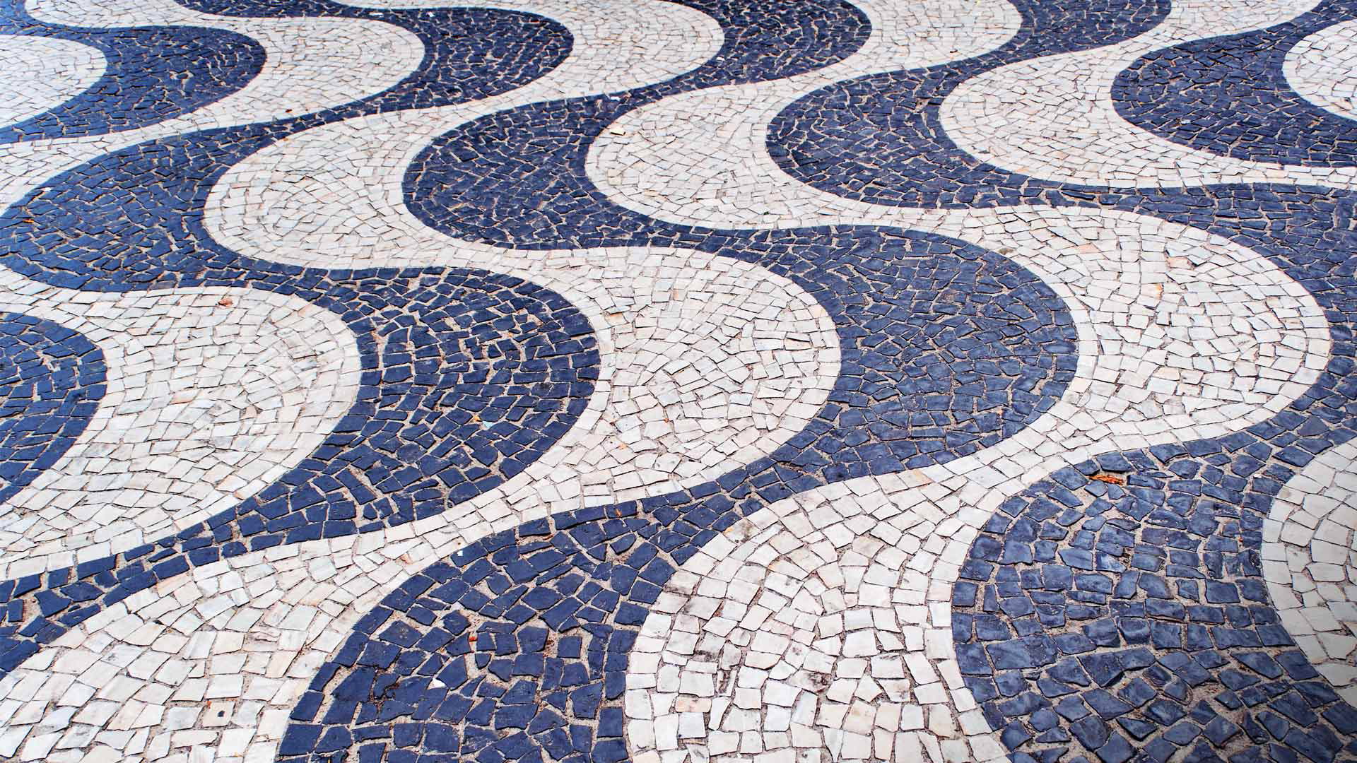 the sidewalk, street, Rio de Janeiro, Copacabana, wave, 1080P, Brazil, HD Wallpaper