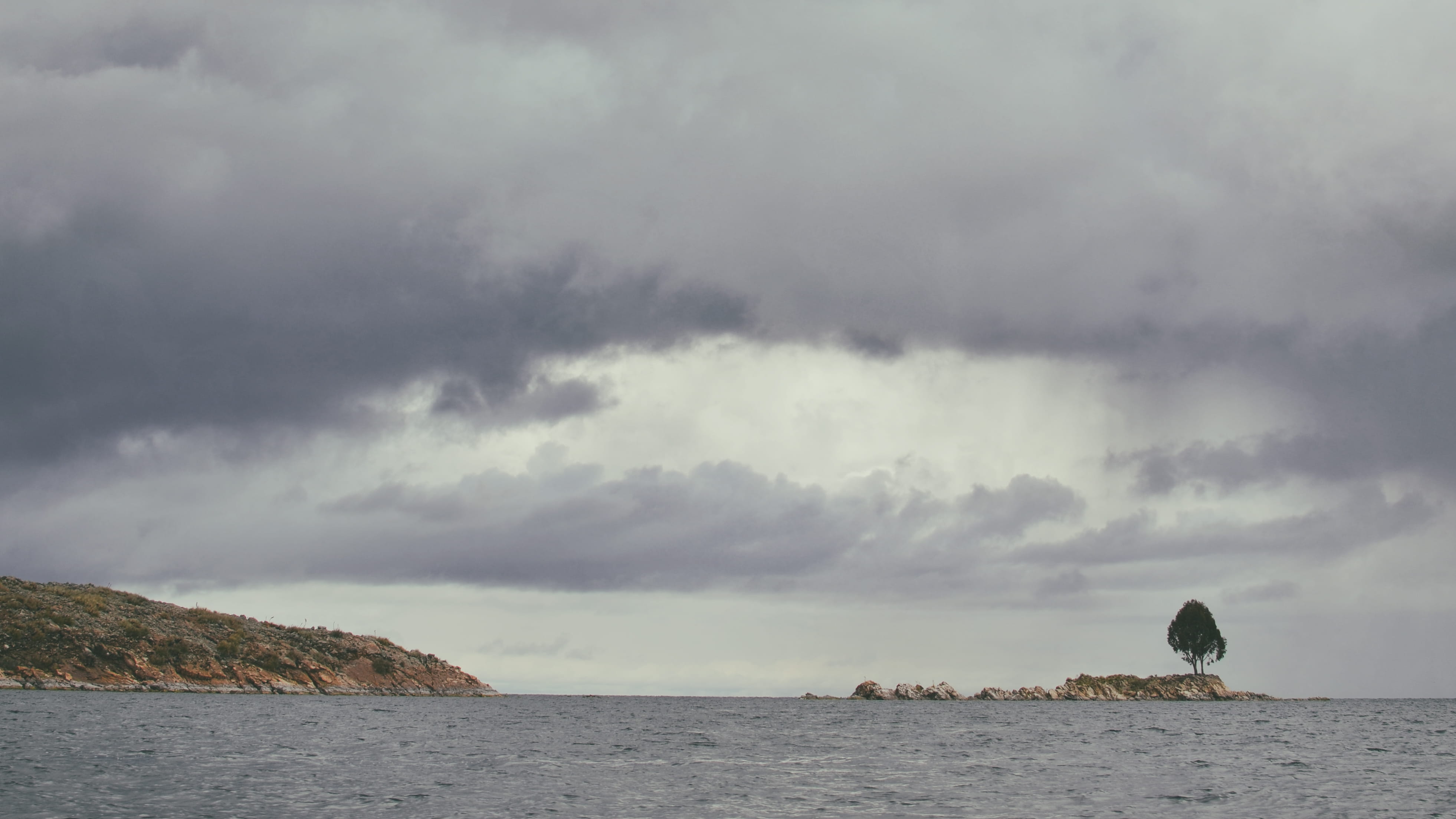 horizon, storm cloud, ominous, bolivia, scenics - nature, power in nature, beauty in nature, waterfront, nature, water, land, no people, sky, storm, copacabana, HD Wallpaper