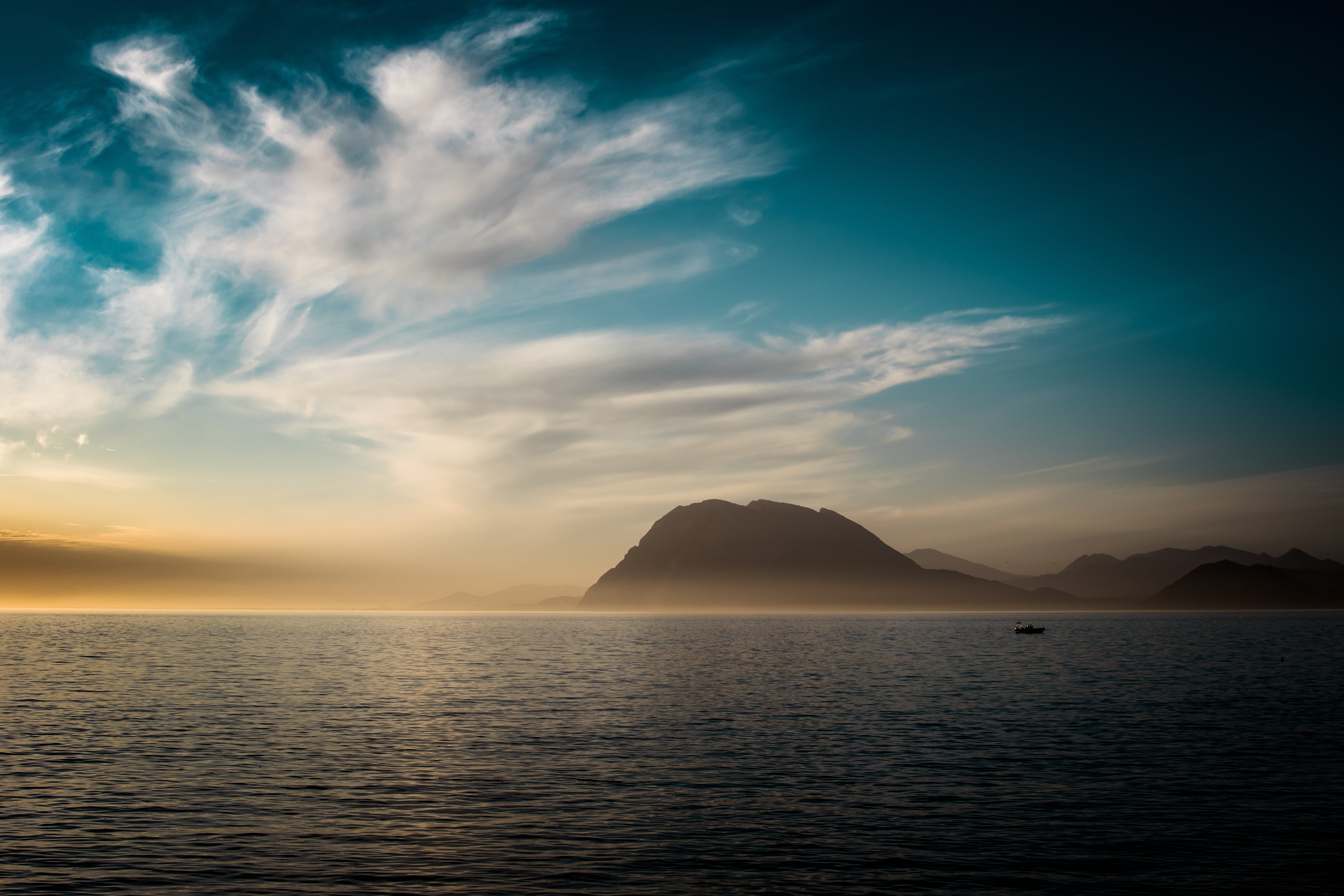 tourism, scenics, beach, idyllic, no People, body, landscape, mountain, hill, travel Destinations, silhouette, waterfront, evening, tranquil Scene, remote, HD Wallpaper