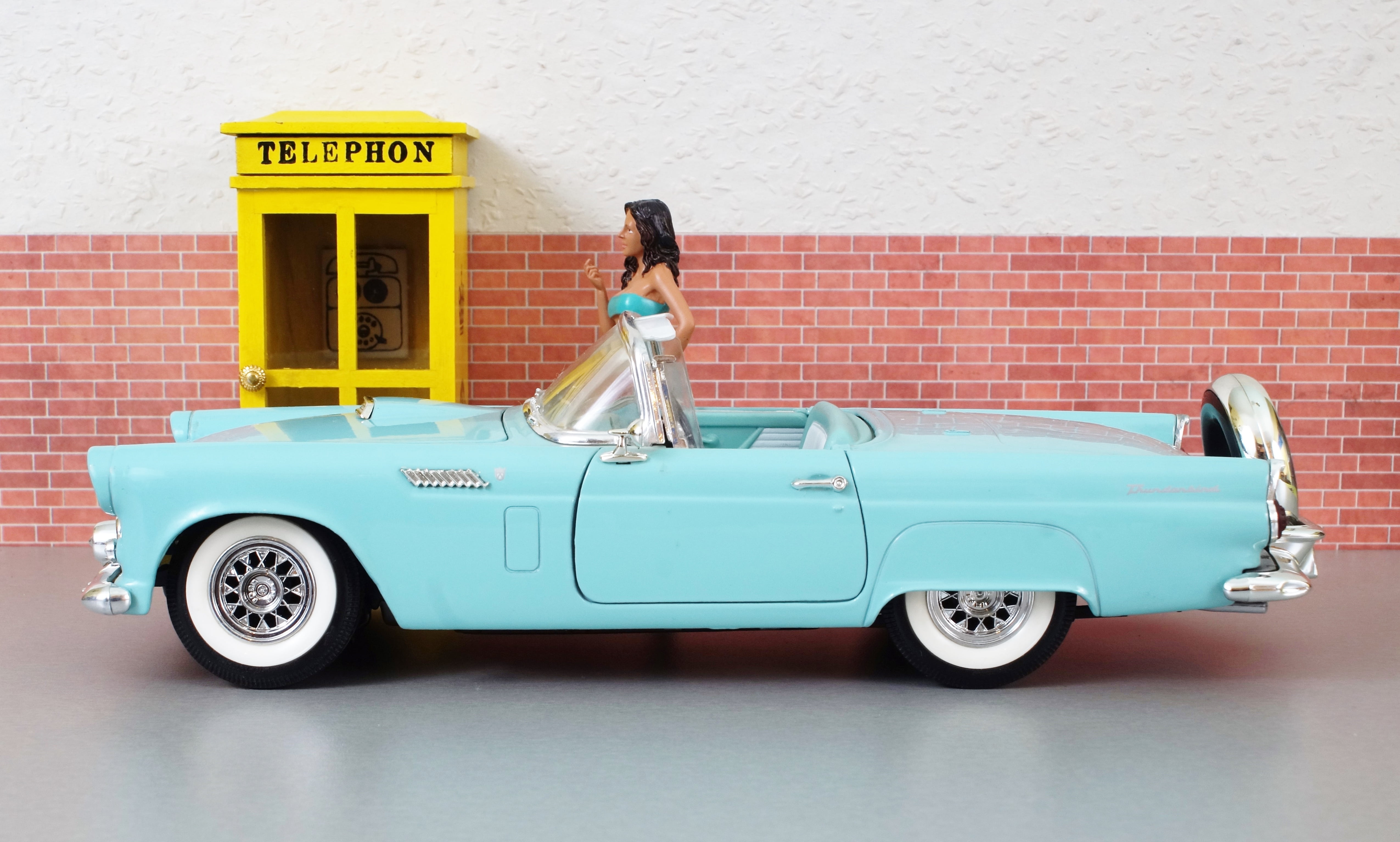 ford, oldtimer, one person, day, mode of transport, automotive, diorama, mode of transportation, hairstyle, casual clothing, land vehicle, architecture, HD Wallpaper