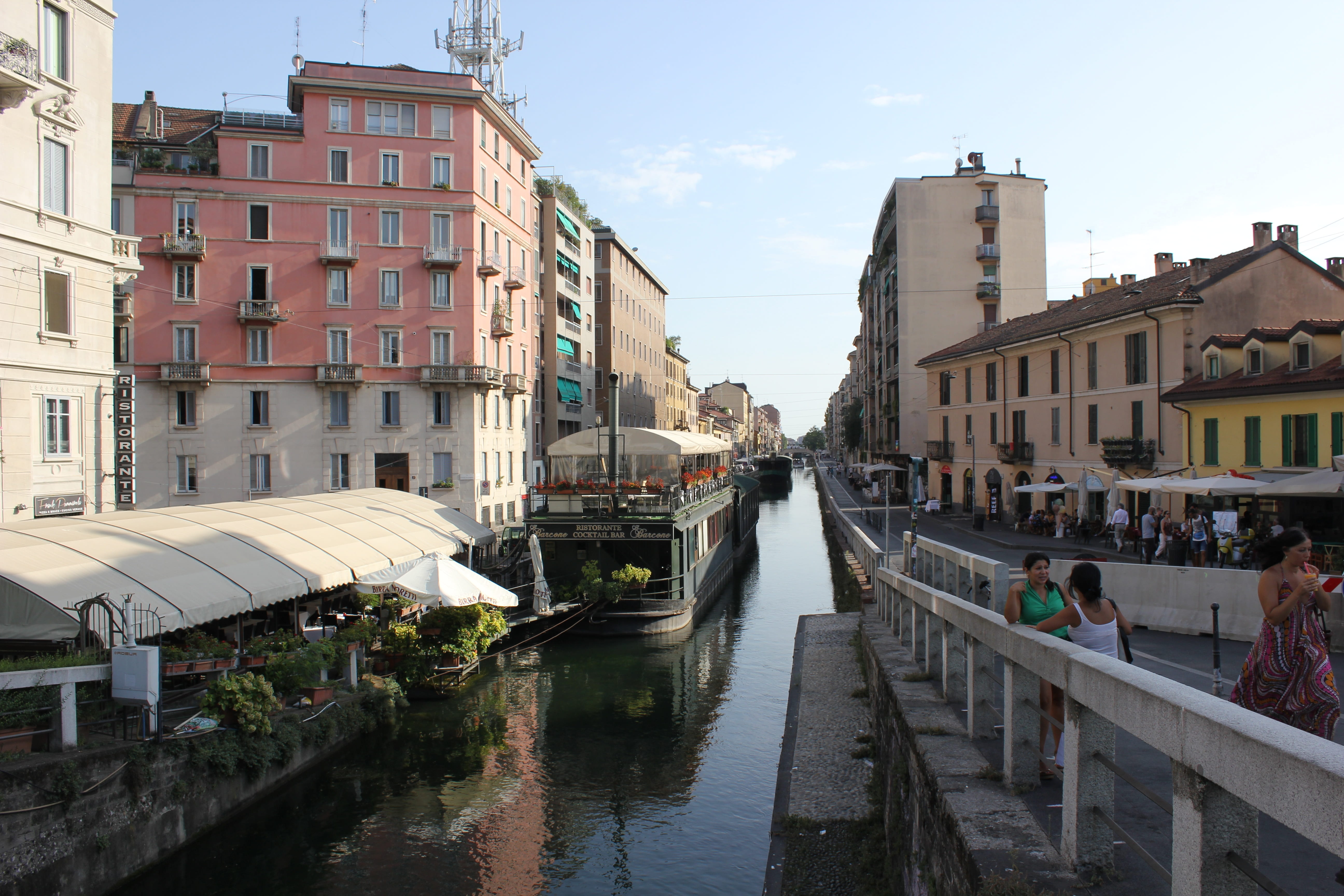 architecture, milan, canal, landscape, built structure, nature, connection, local, bridge - man made structure, center, boathouse, town, water, city, italy, HD Wallpaper