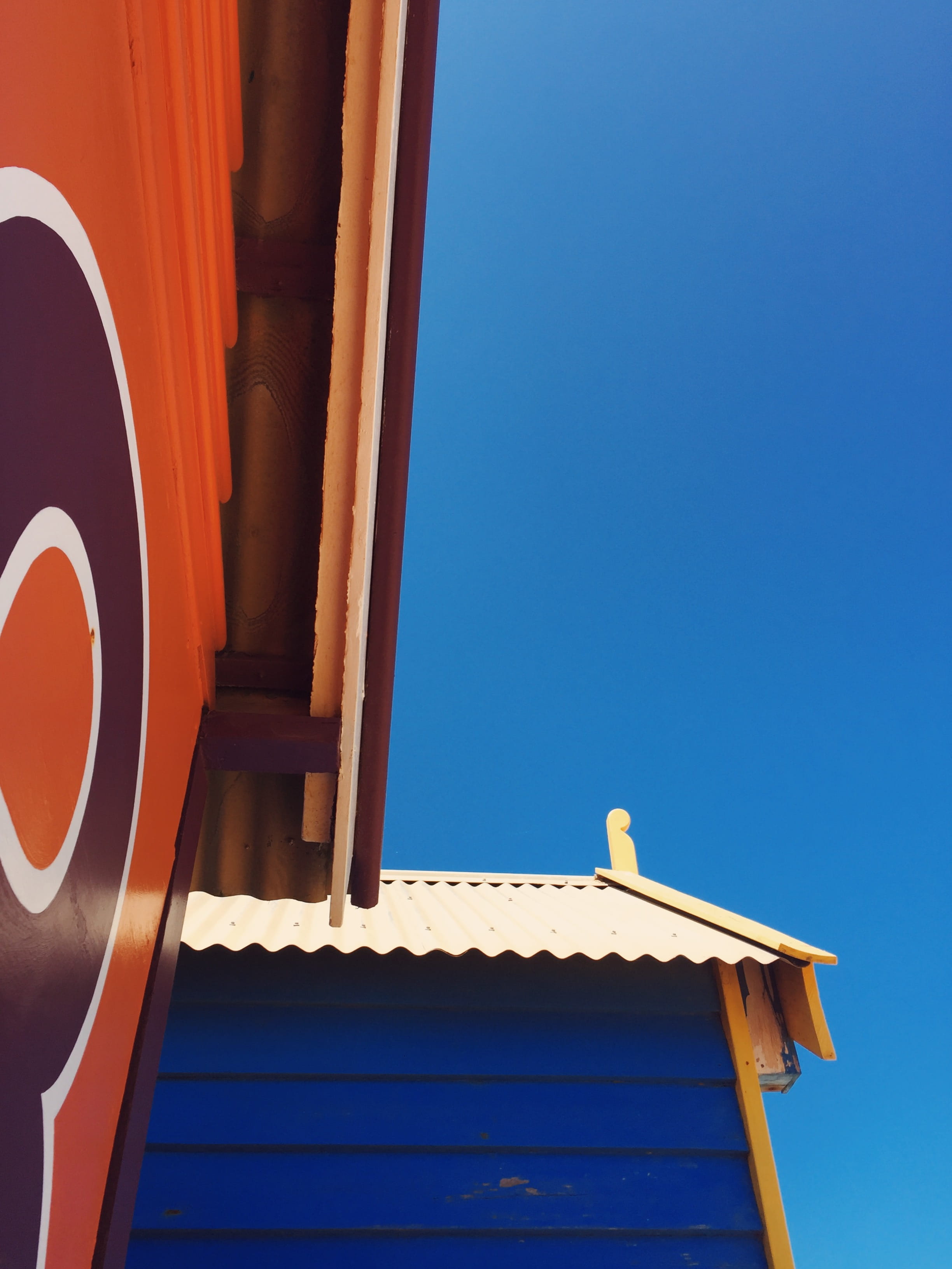 no people, colours, metal, building exterior, clear sky, nature, copy space, built structure, brighton, 2K, pattern, brighton beach boxes, sky, day, australia, Phone HD Wallpaper