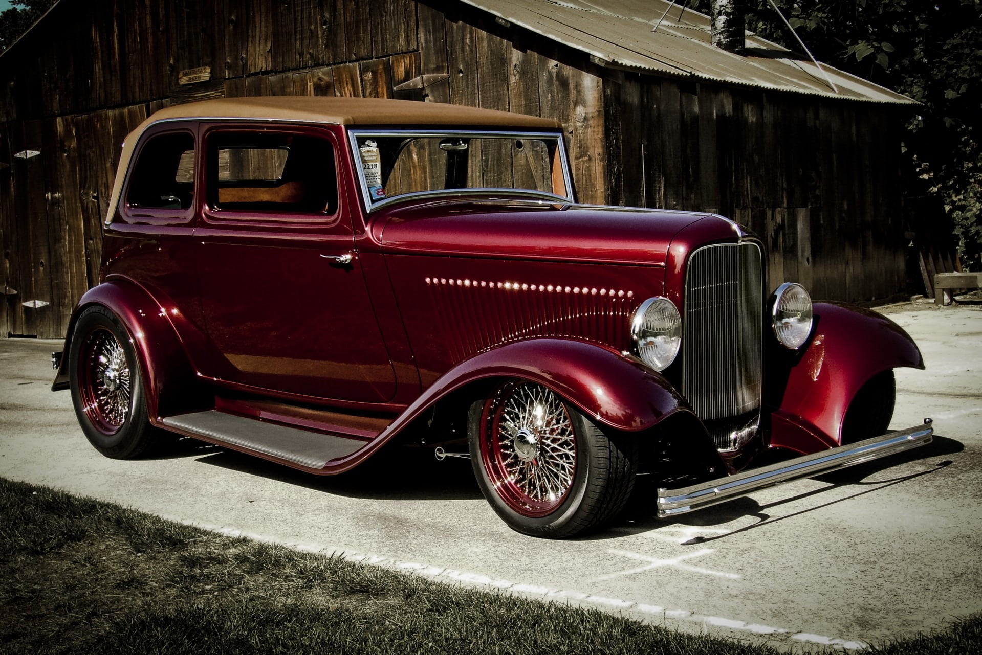 old, custom, transportation, building exterior, retro styled, shed, outdoors, city, show car, ford, vehicle, hot rod, pick-up truck, california, luxury, HD Wallpaper