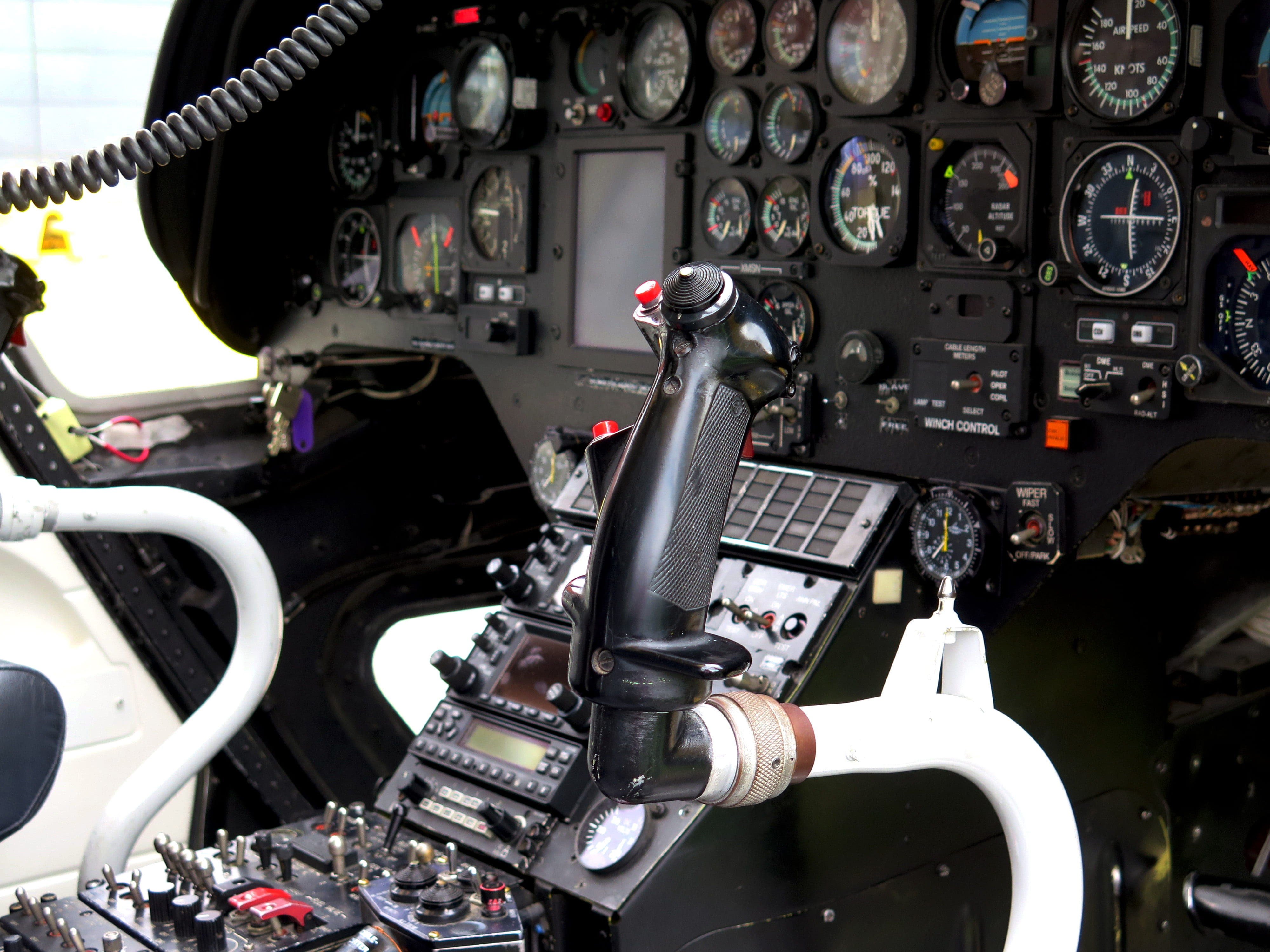 instruments, black, technology, helicopter, gauge, dashboard, aviation, 4K, mode of transportation, close-up, analog, airplane, control panel, control stick, HD Wallpaper