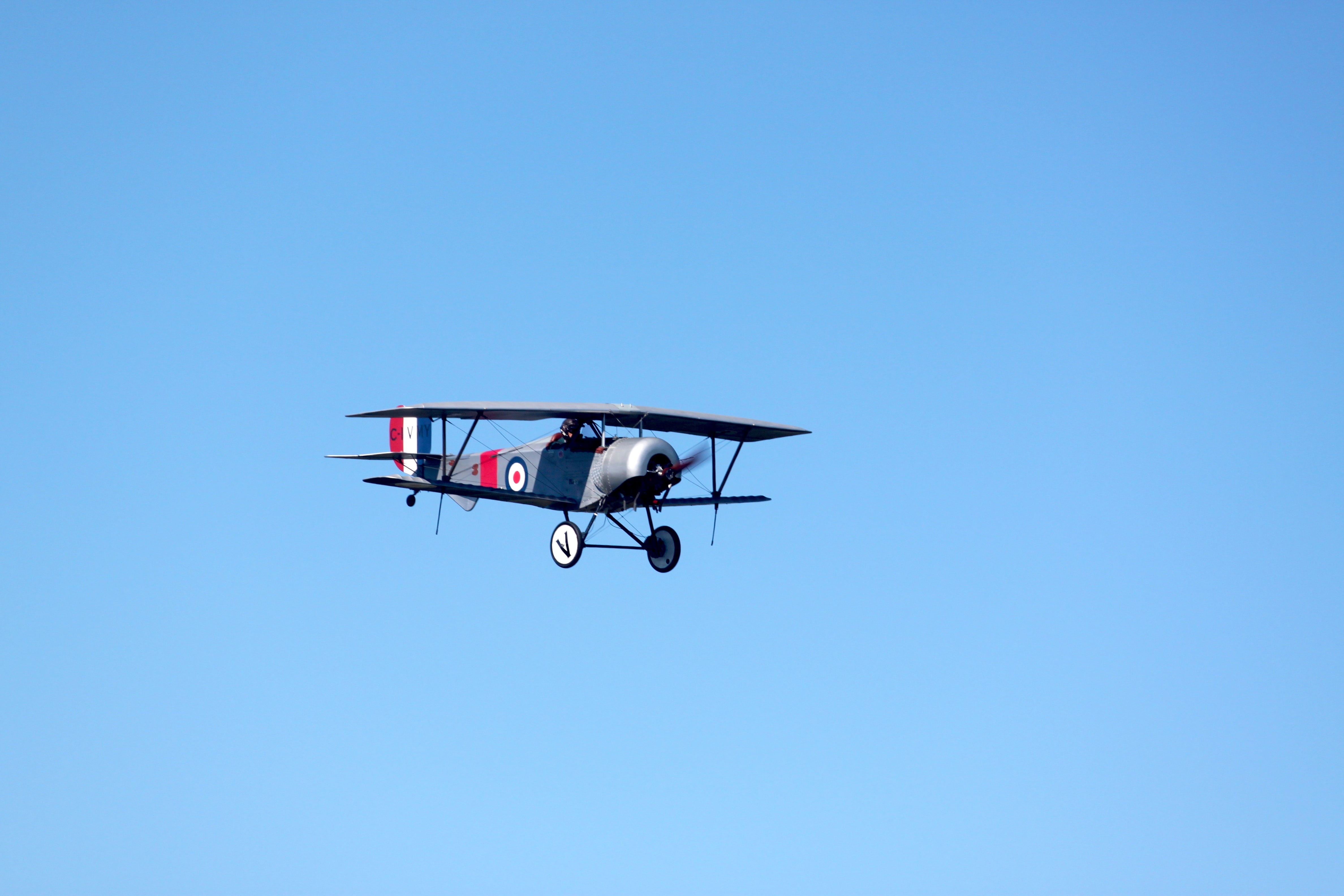 mid-air, photography themes, flight, nature, technology, fly, no people, gray, helicopter, blue, copy space, aerospace industry, aviation, clear sky, drone, HD Wallpaper