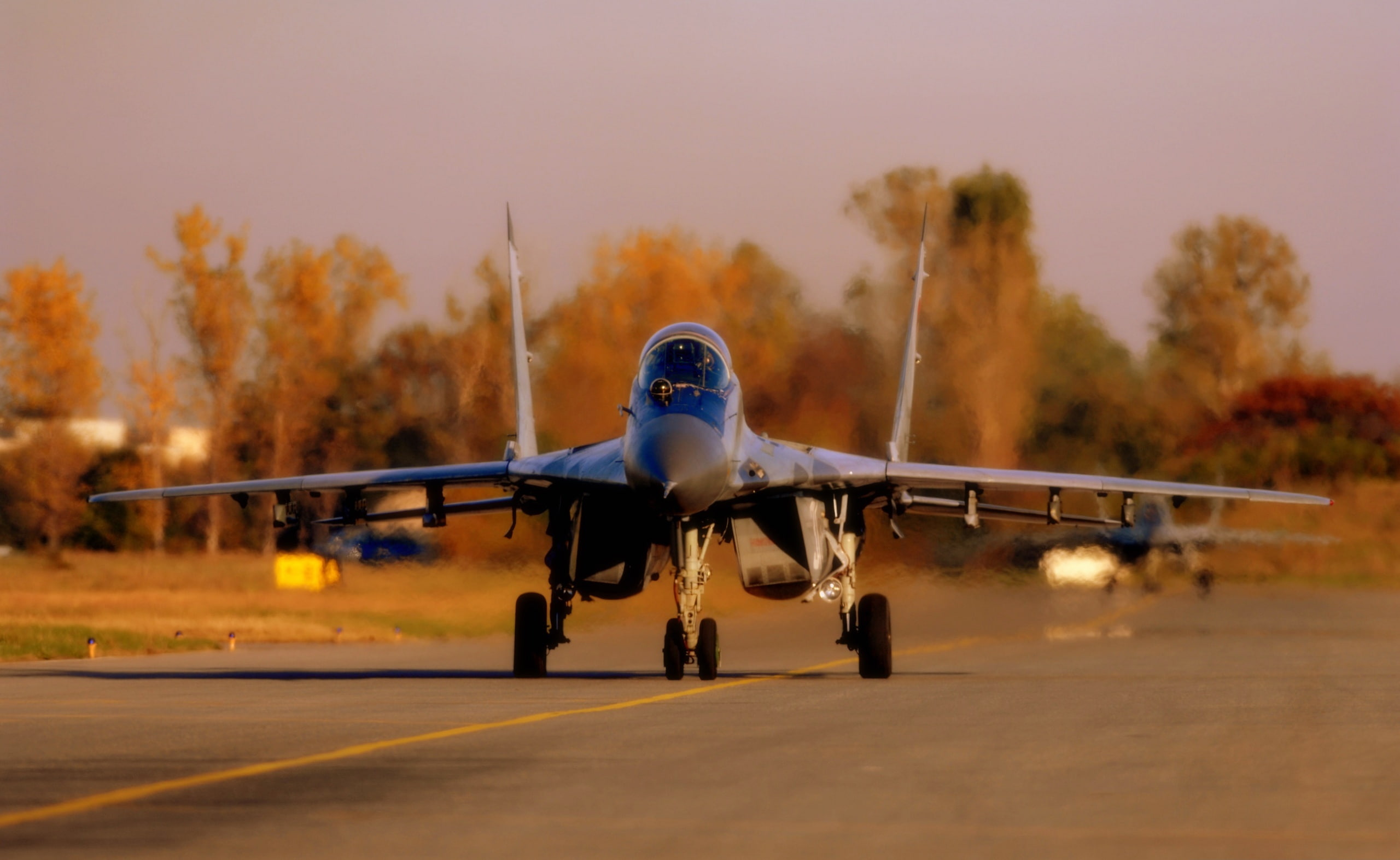 airplane, aerospace industry, taking, airport runway, blue, black, transportation, plane, on the move, landing - touching down, jet, flying, sunset, motion, HD Wallpaper