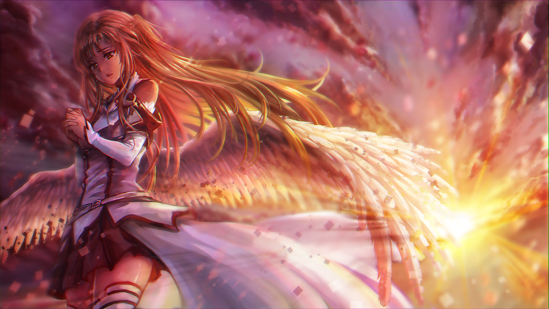 beauty, clothing, women, leisure activity, 1080P, hair, Sword Art Online, motion, anime, long hair, anime girls, hairstyle, young adult, lifestyles, nature, HD Wallpaper