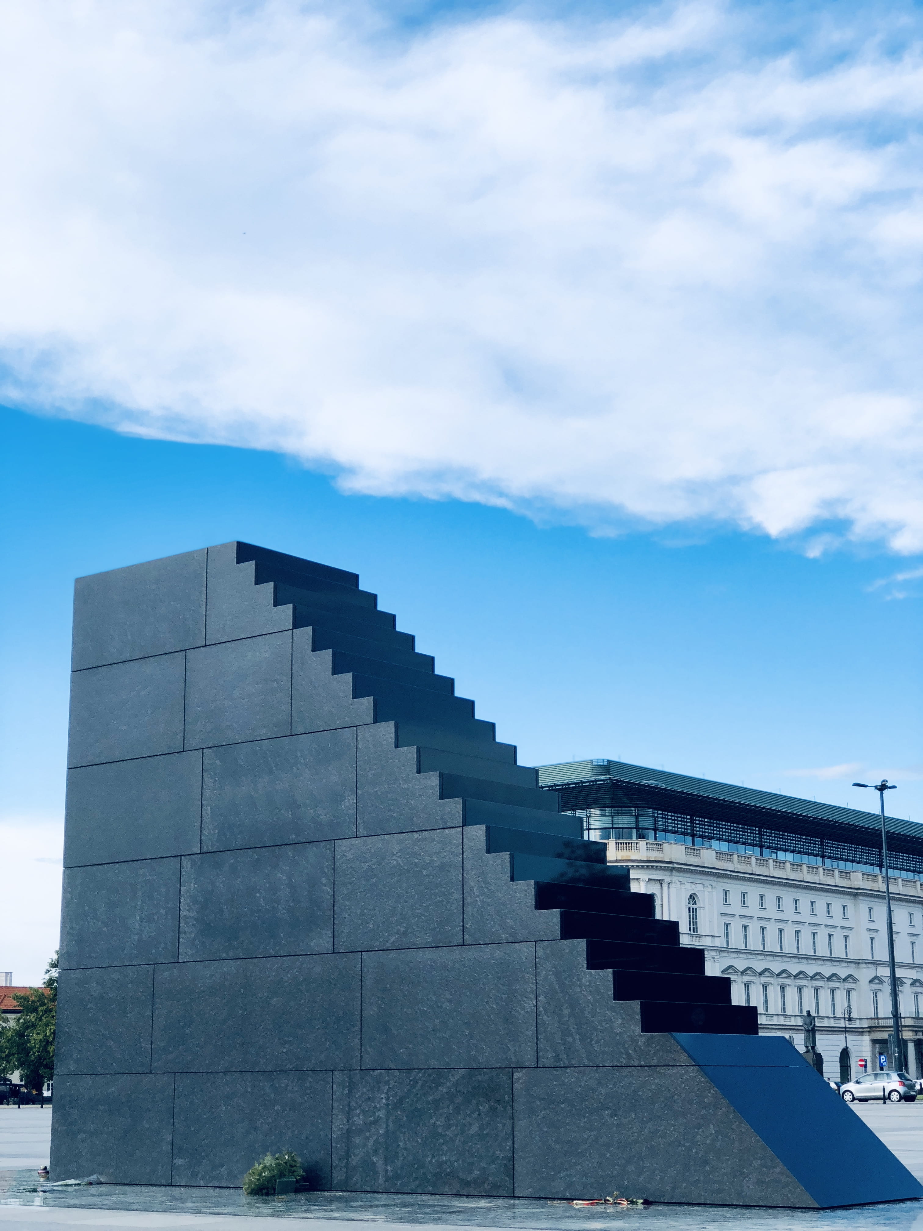 day, planetarium, shelter, built structure, cloud - sky, blue, no people, 4K, królewska 17, steps and staircases, banister, travel destinations, poland, Phone HD Wallpaper