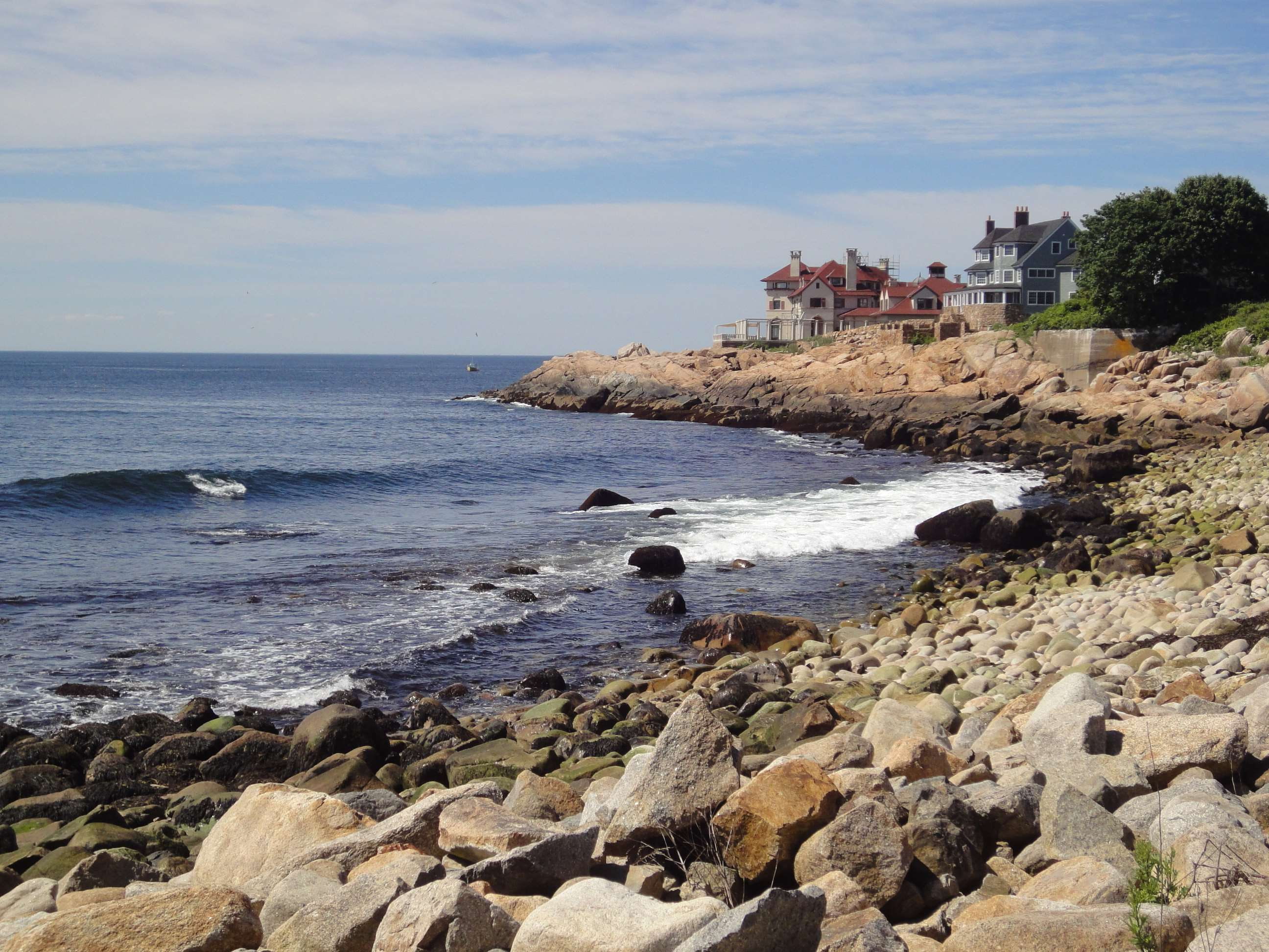land, rocky coastline, tranquil scene, shore road magnolia 01930 realestate, horizon, rock, water, horizon over water, sky, beauty in nature, outdoors, HD Wallpaper