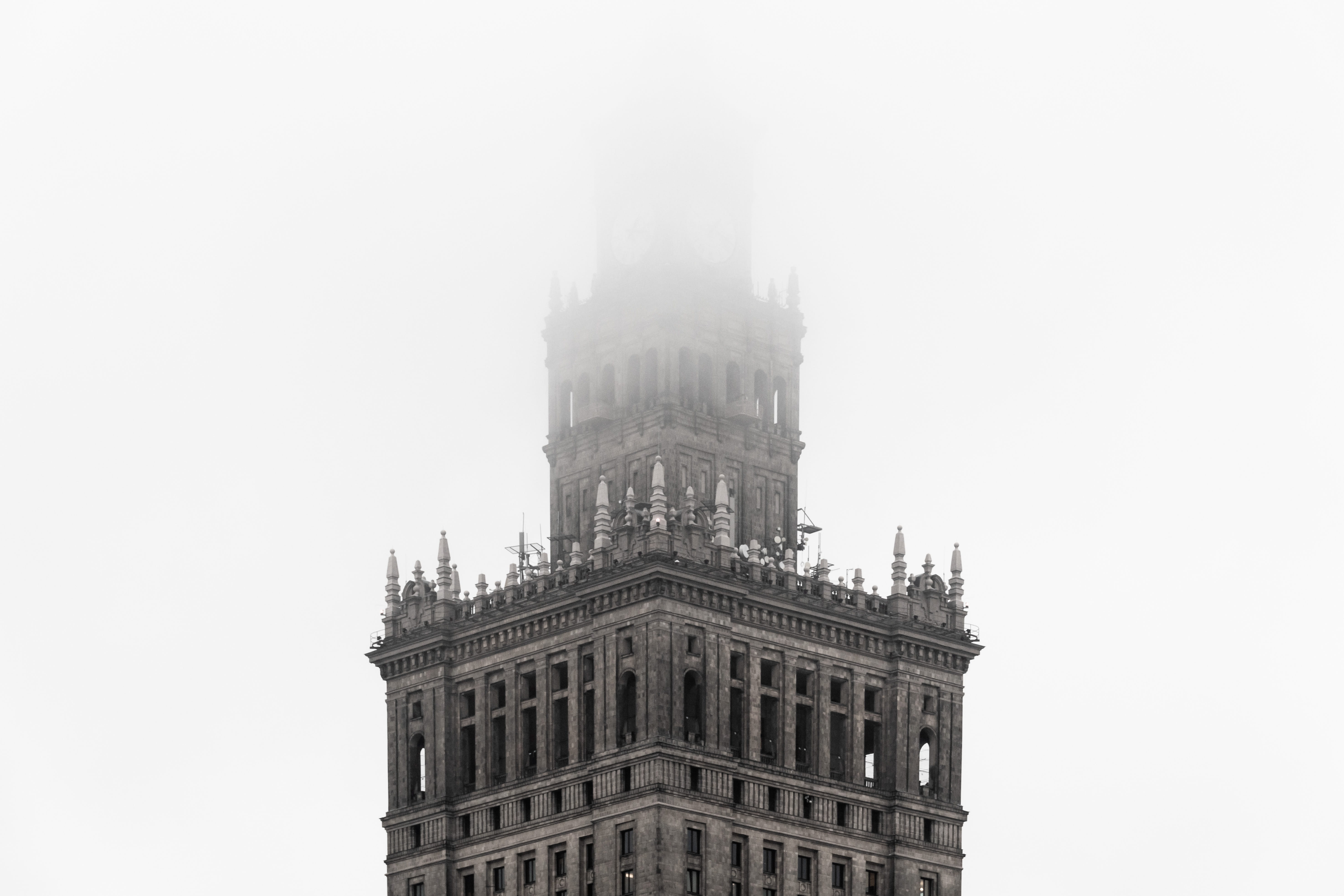 daytime, tourism, no people, city, copy space, travel destinations, tall - high, nature, building, palace of culture and science, tower, poland, low angle view, HD Wallpaper