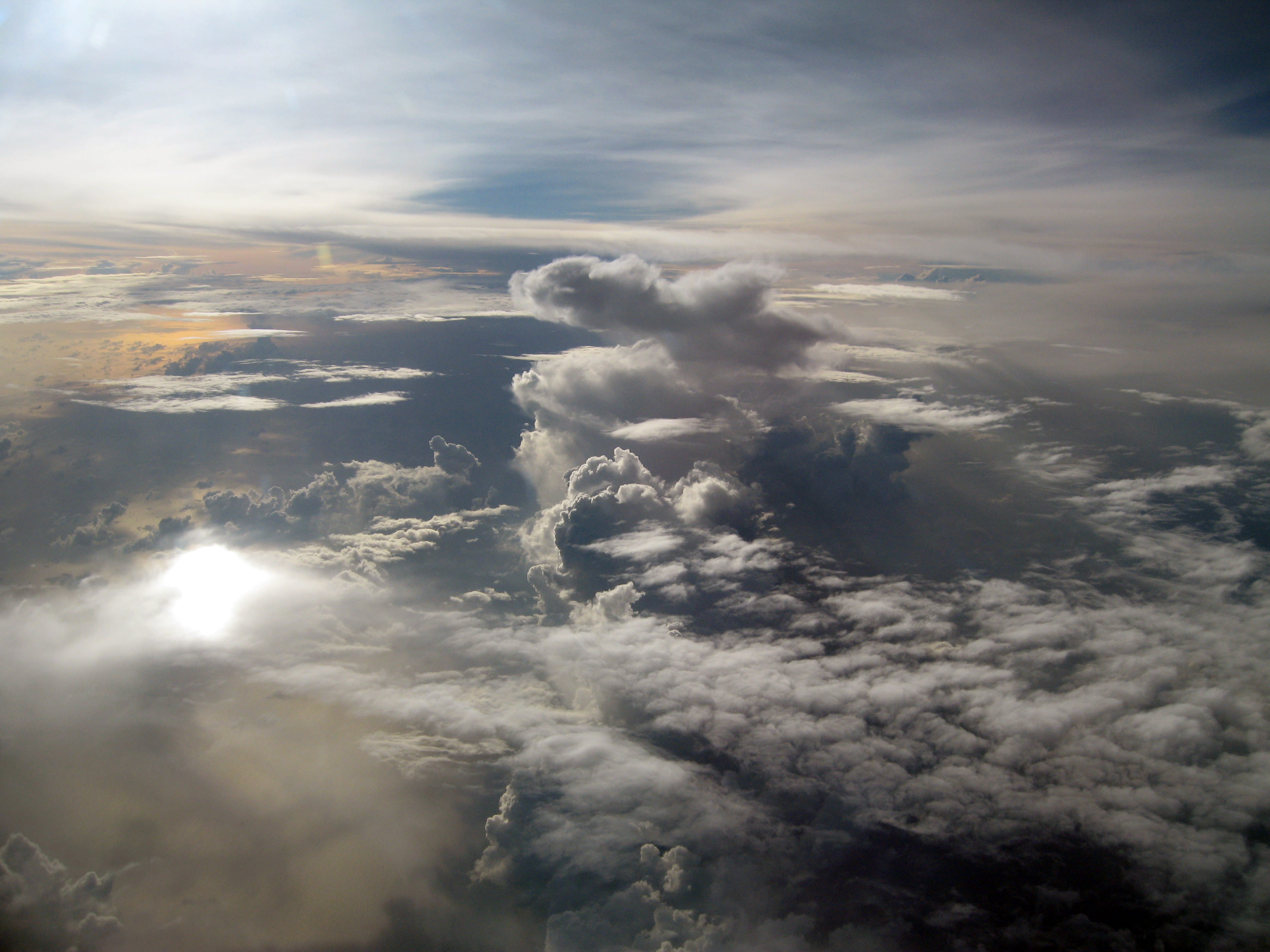 environment, tranquility, cloudscape, outdoors, clouds, plane, no people, tranquil scene, aerial view, sky, sarawak, scenics - nature, 2K, nature, day, HD Wallpaper