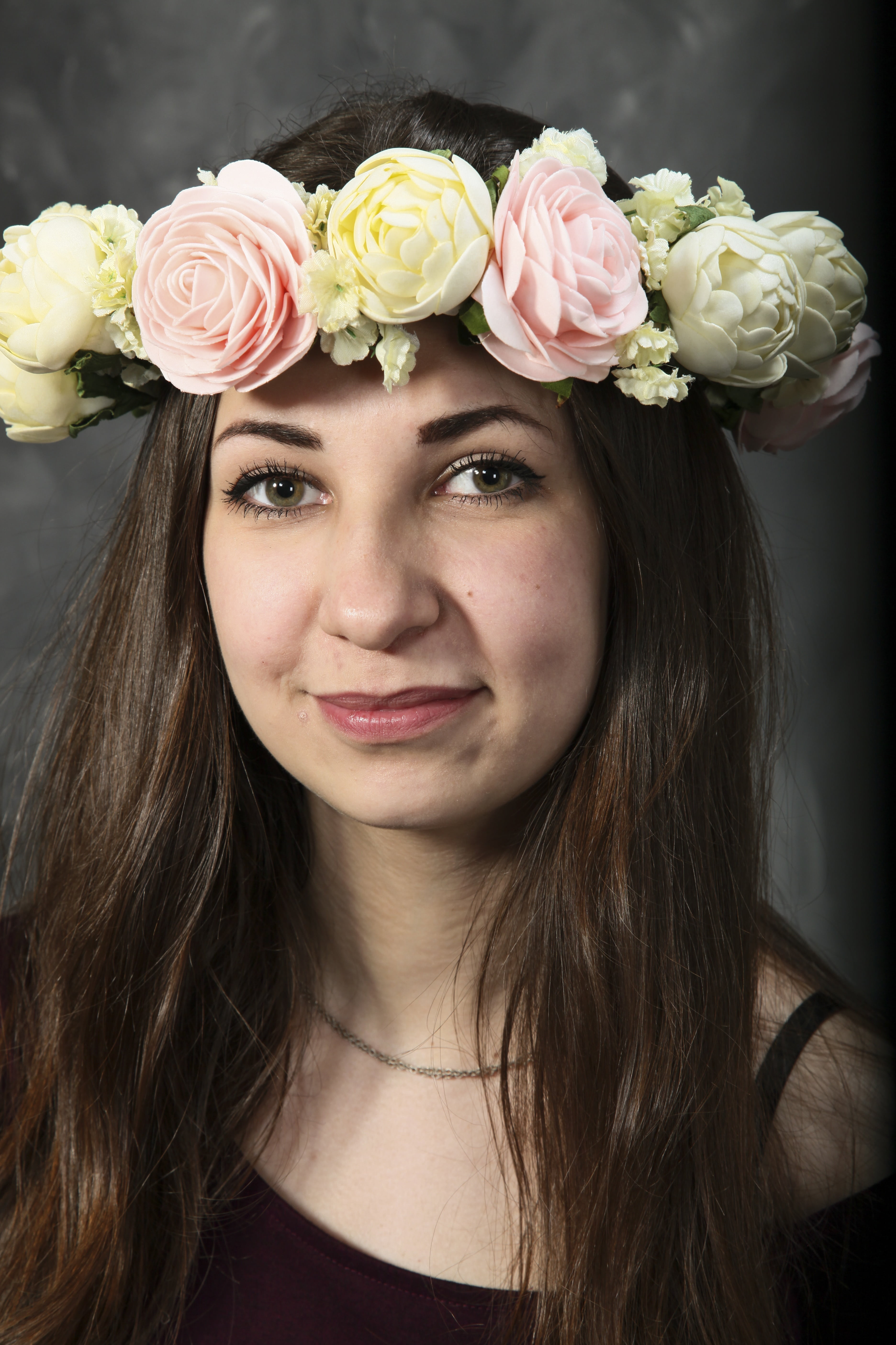 rose, shyness, 5K, lighting, beauty, one Person, brunette, young Adult, spring, eyes, youth, woman, human Face, flowers, smiling, flower head, headshot, Phone HD Wallpaper