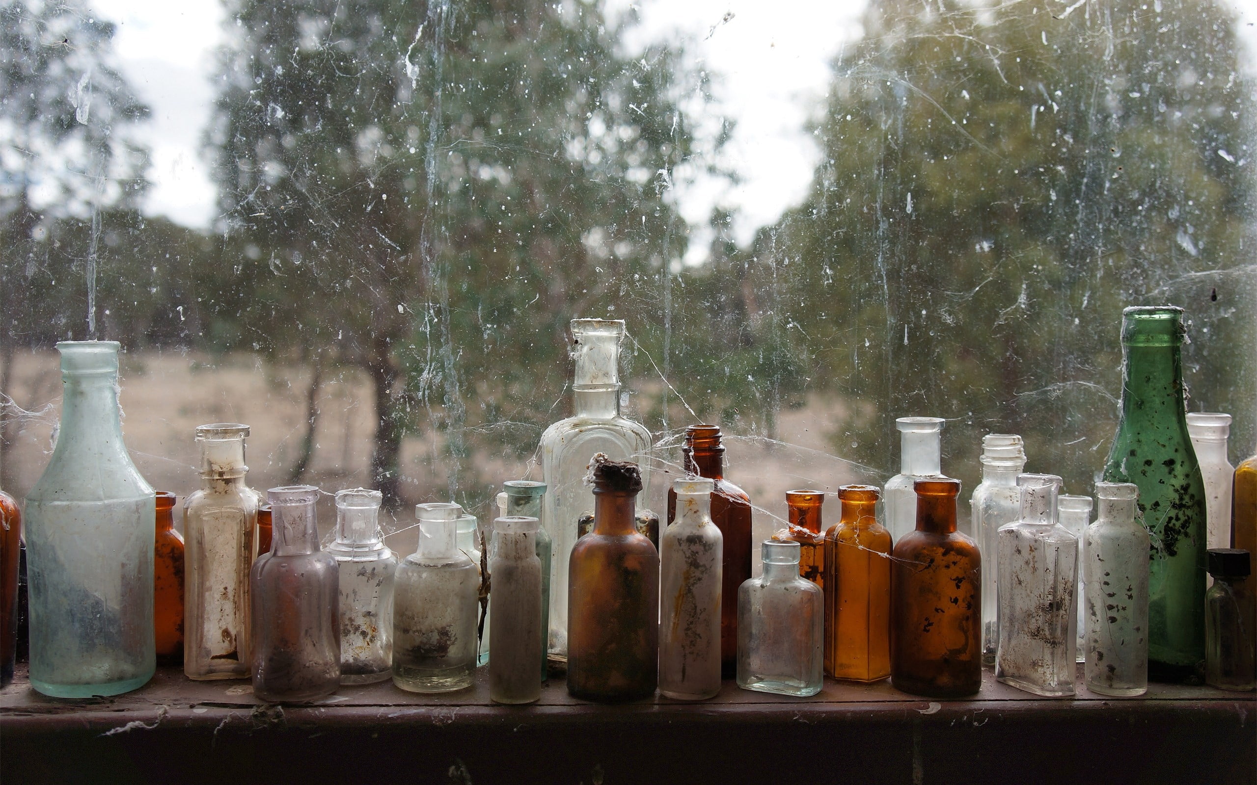 window sill, lot, glass - Material, no People, close-up, laboratory, assorted, cultures, containers, food and drink, old-fashioned, focus on foreground, HD Wallpaper