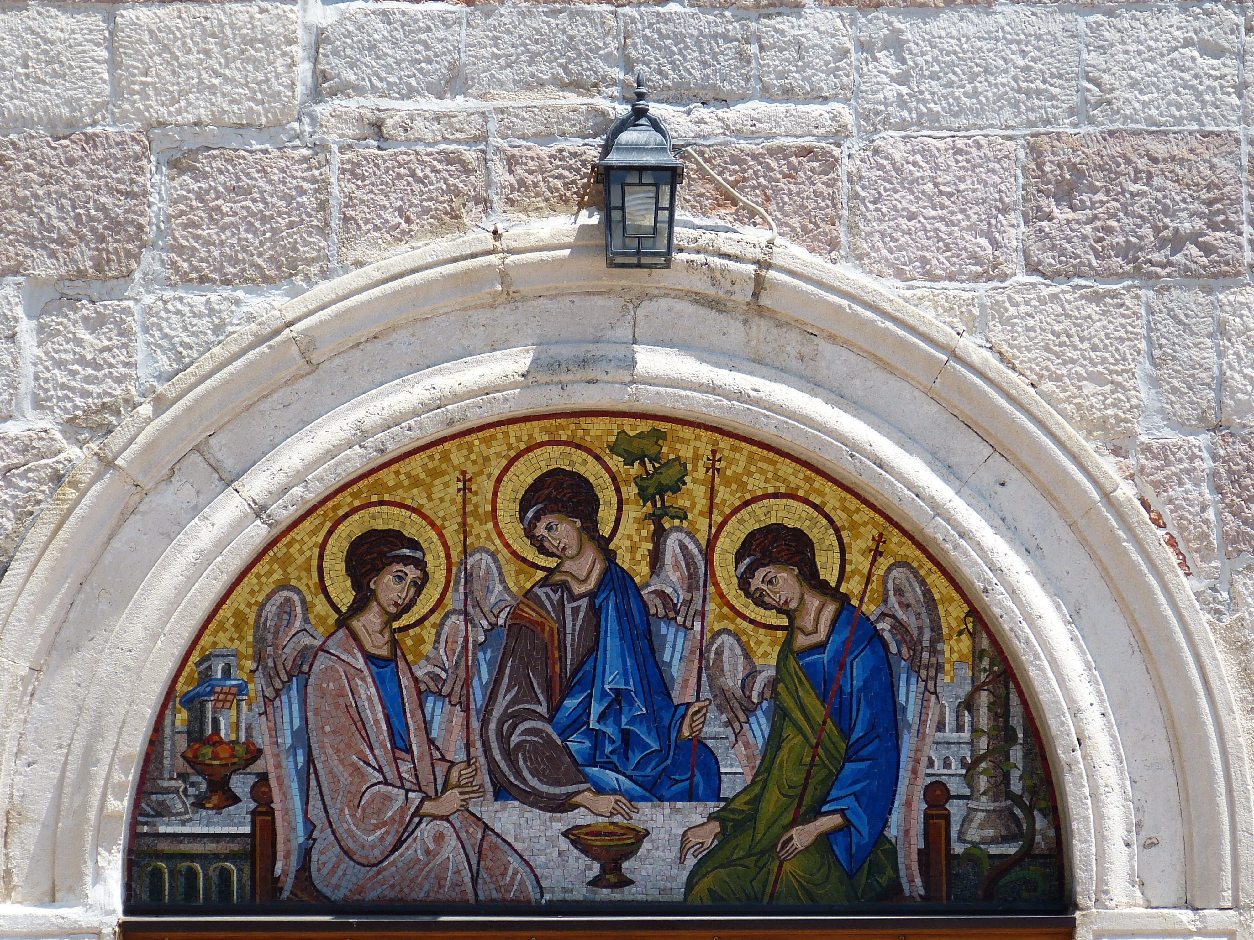 religion, Church, icon, place of worship, image, female likeness, mosaic, art and craft, building, day, Budva, no people, europe, creativity, Historically, HD Wallpaper