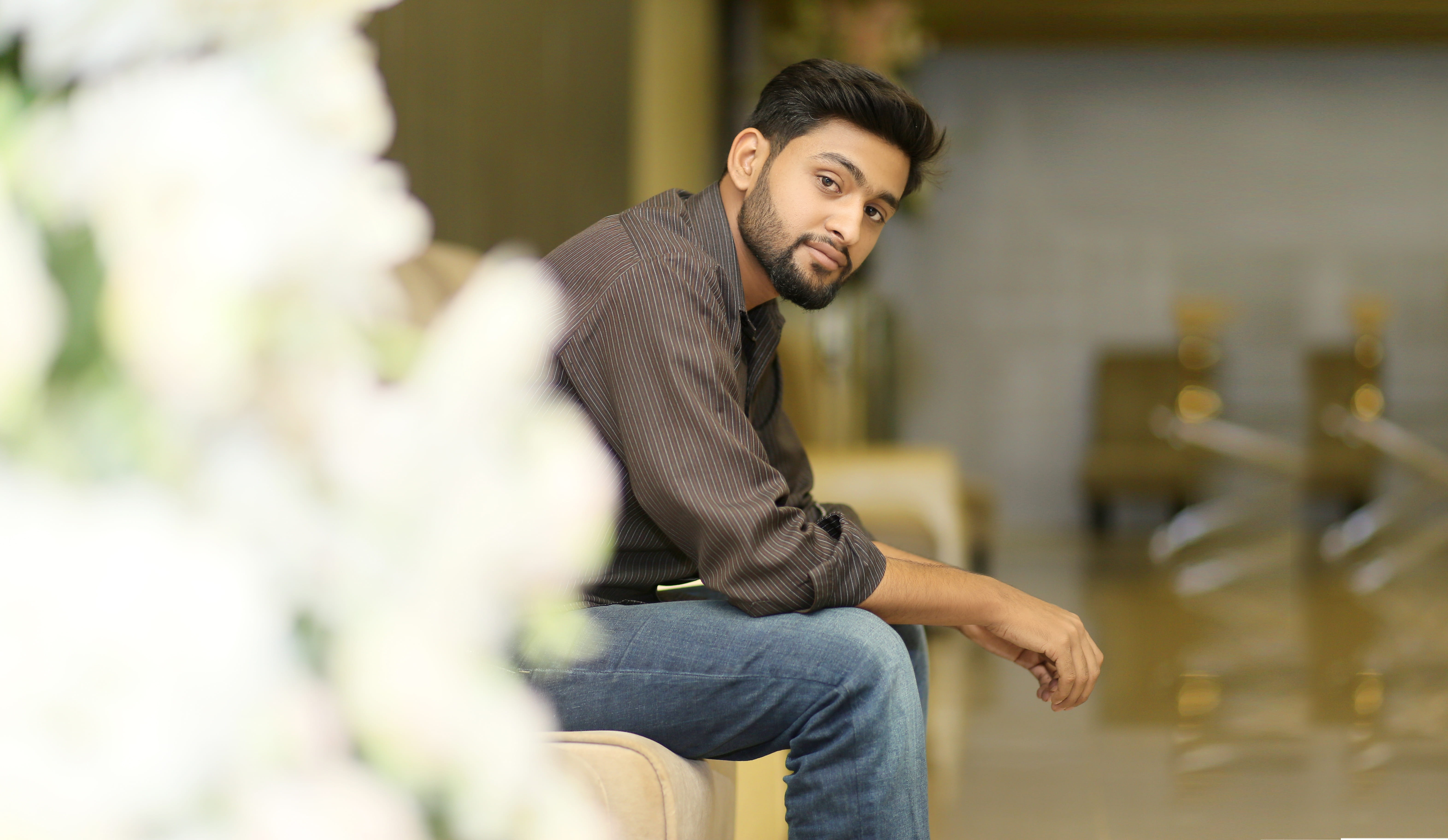 males, focus on foreground, men, looking away, lifestyles, young men, beard, boy, facial hair, business, adult, sitting, three quarter length, one person, HD Wallpaper